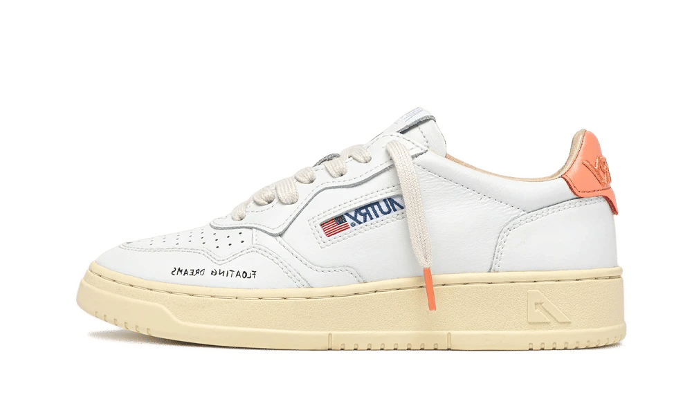 AUTRY Medalist Low Leather Dream White Peach Pink