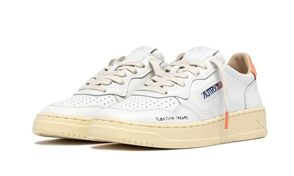 AUTRY Medalist Low Leather Dream White Peach Pink