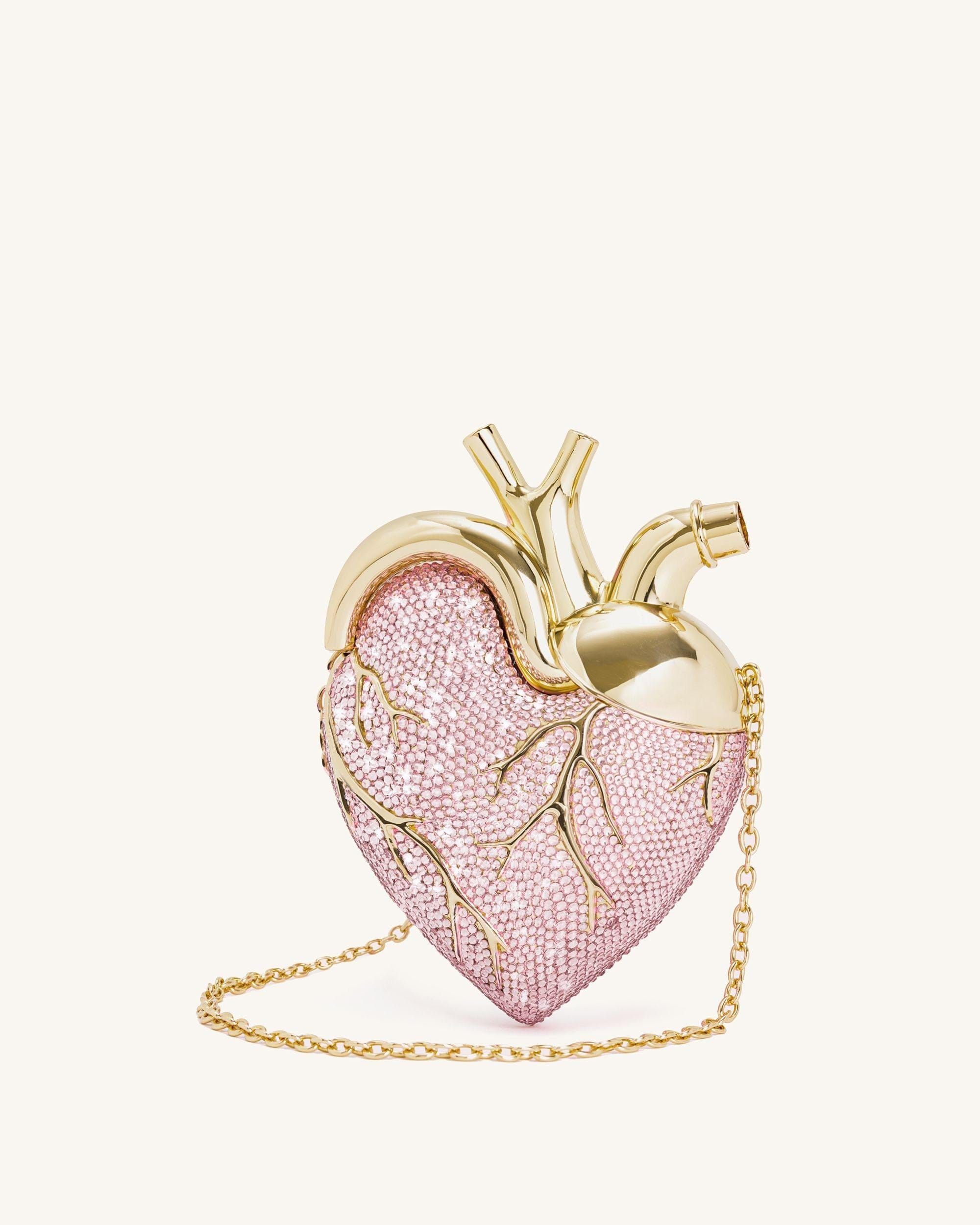 Jw Pei Maren Artificial Crystal Heart Shaped Bag Pink