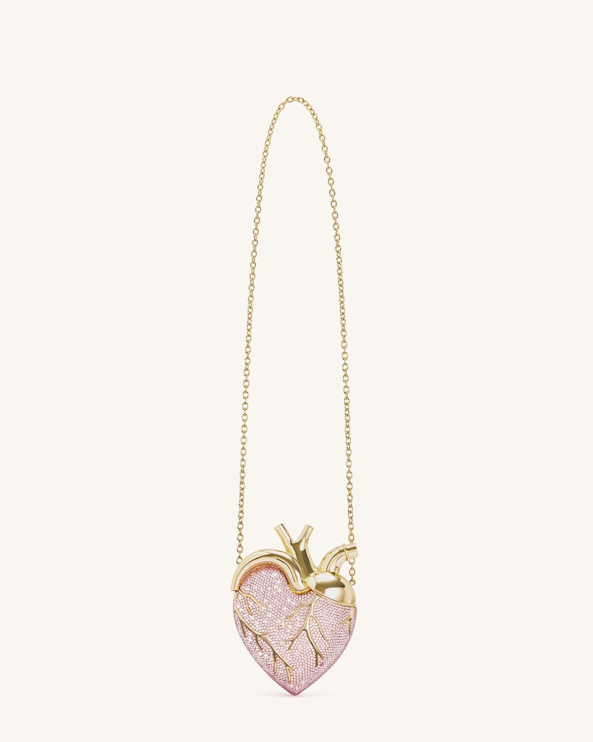 Jw Pei Maren Artificial Crystal Heart Shaped Bag Pink