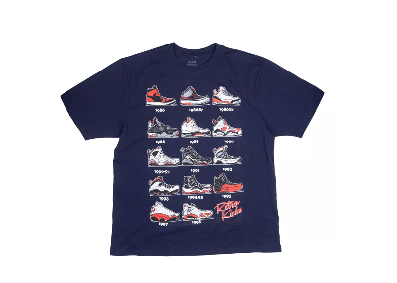 Tees Air Jordan Retro Kicks T-Shirt Navy