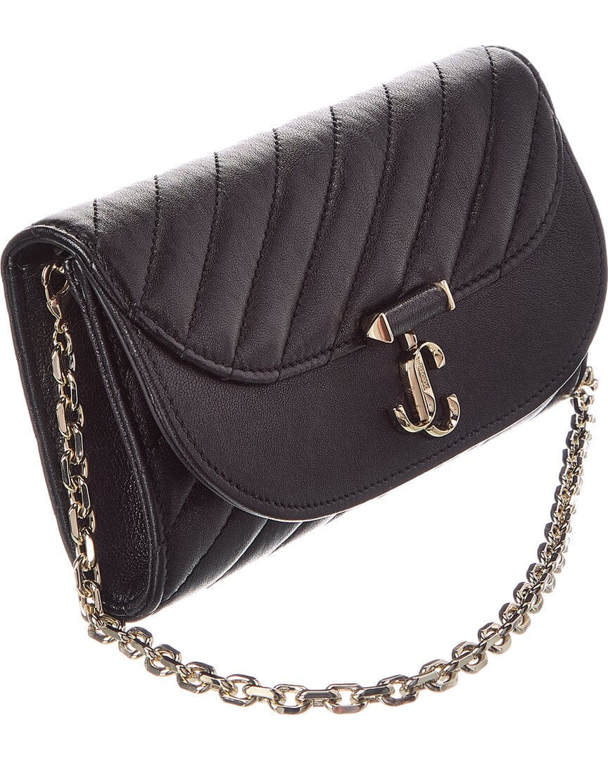 Jimmy Choo AVN Curve Leather Wallet On Chain