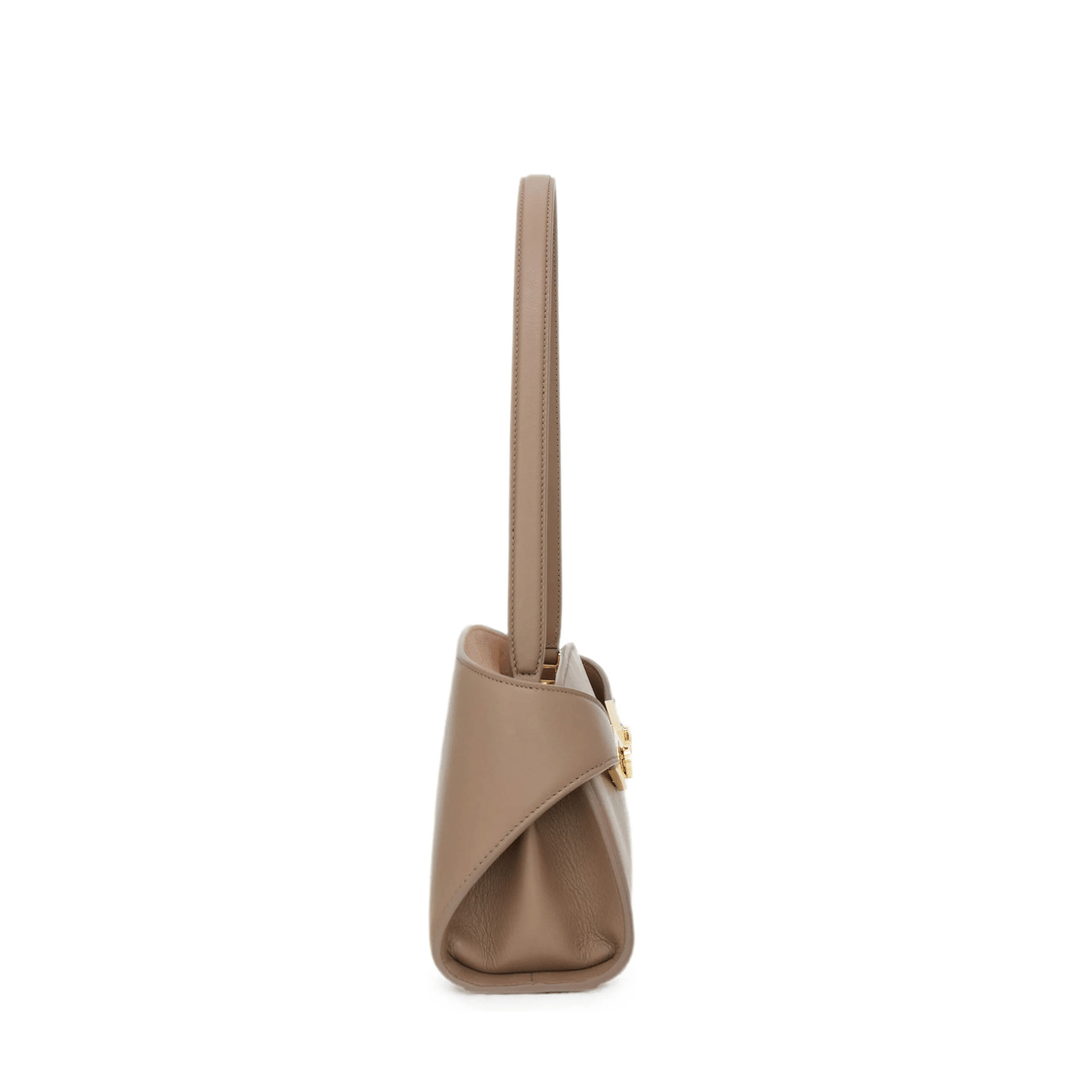 Ferragamo Hug Soft Medium Leather Shoulder Bag - Warm Taupe Dusty Pink