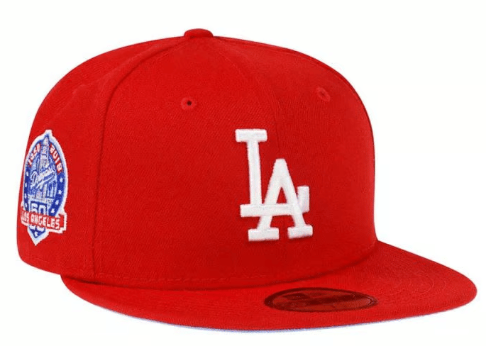 New Era Los Angeles Dodgers 2018 Patch Fitted Hat Red (WORN)