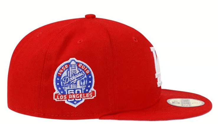New Era Los Angeles Dodgers 2018 Patch Fitted Hat Red (WORN)
