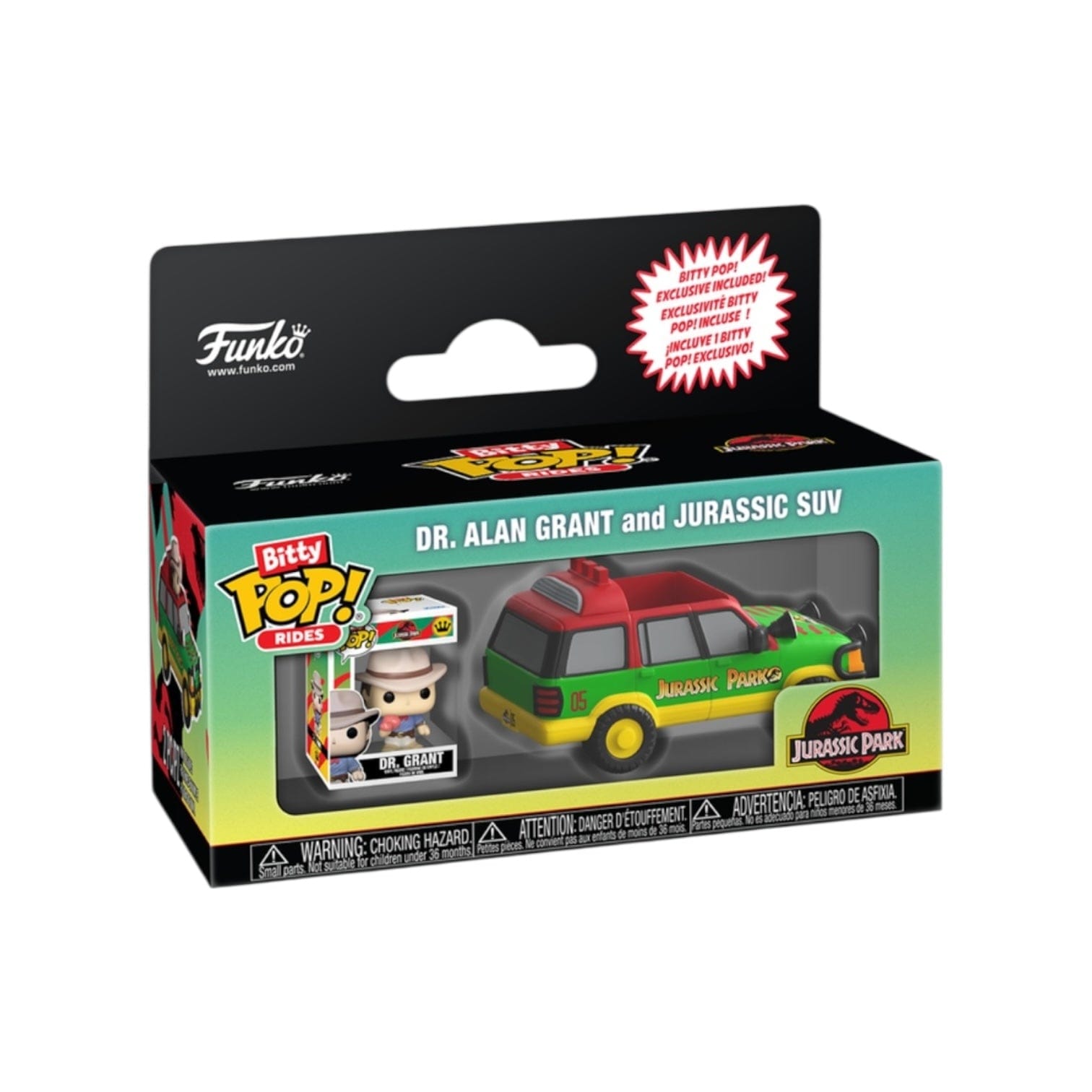 Funko Dr. Alan Grant and Jurassic SUV Funko Bitty Pop Ride - Jurassic Park
