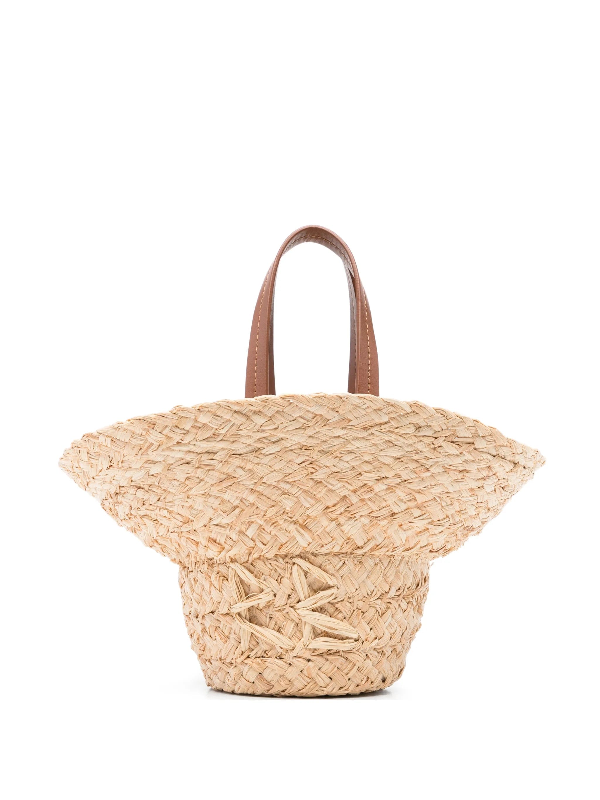 Ruslan Baginskiy hat - shaped straw tote bag