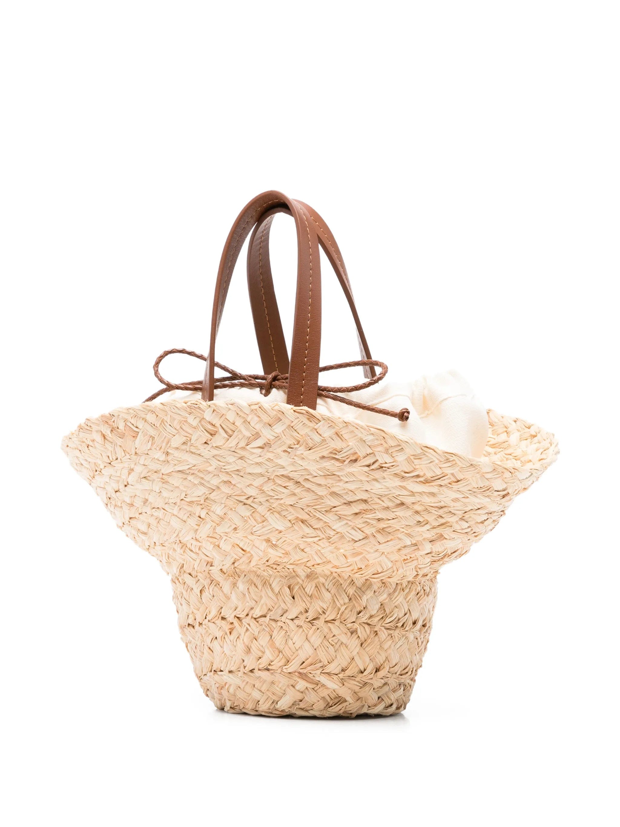 Ruslan Baginskiy hat - shaped straw tote bag