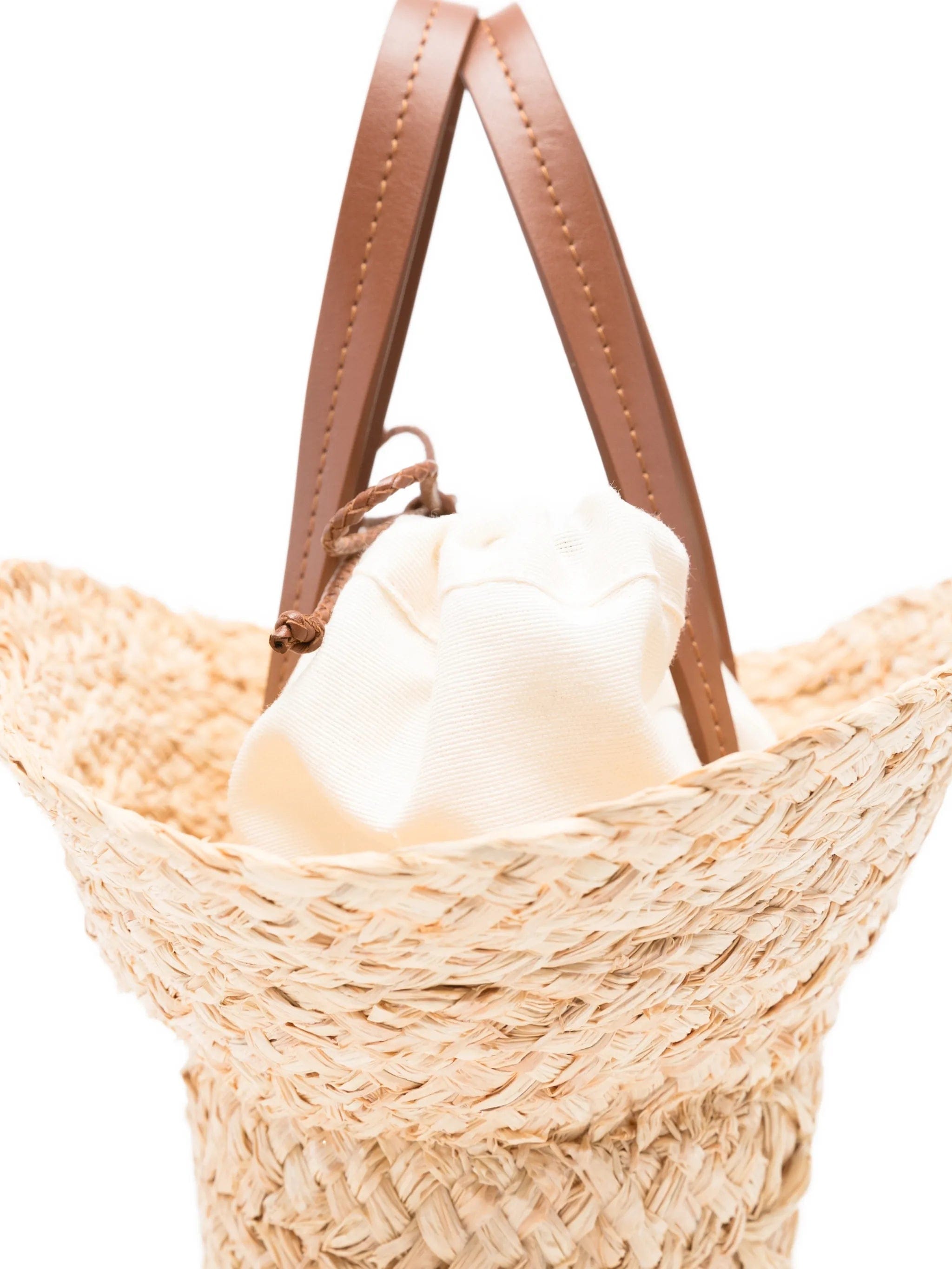 Ruslan Baginskiy hat - shaped straw tote bag