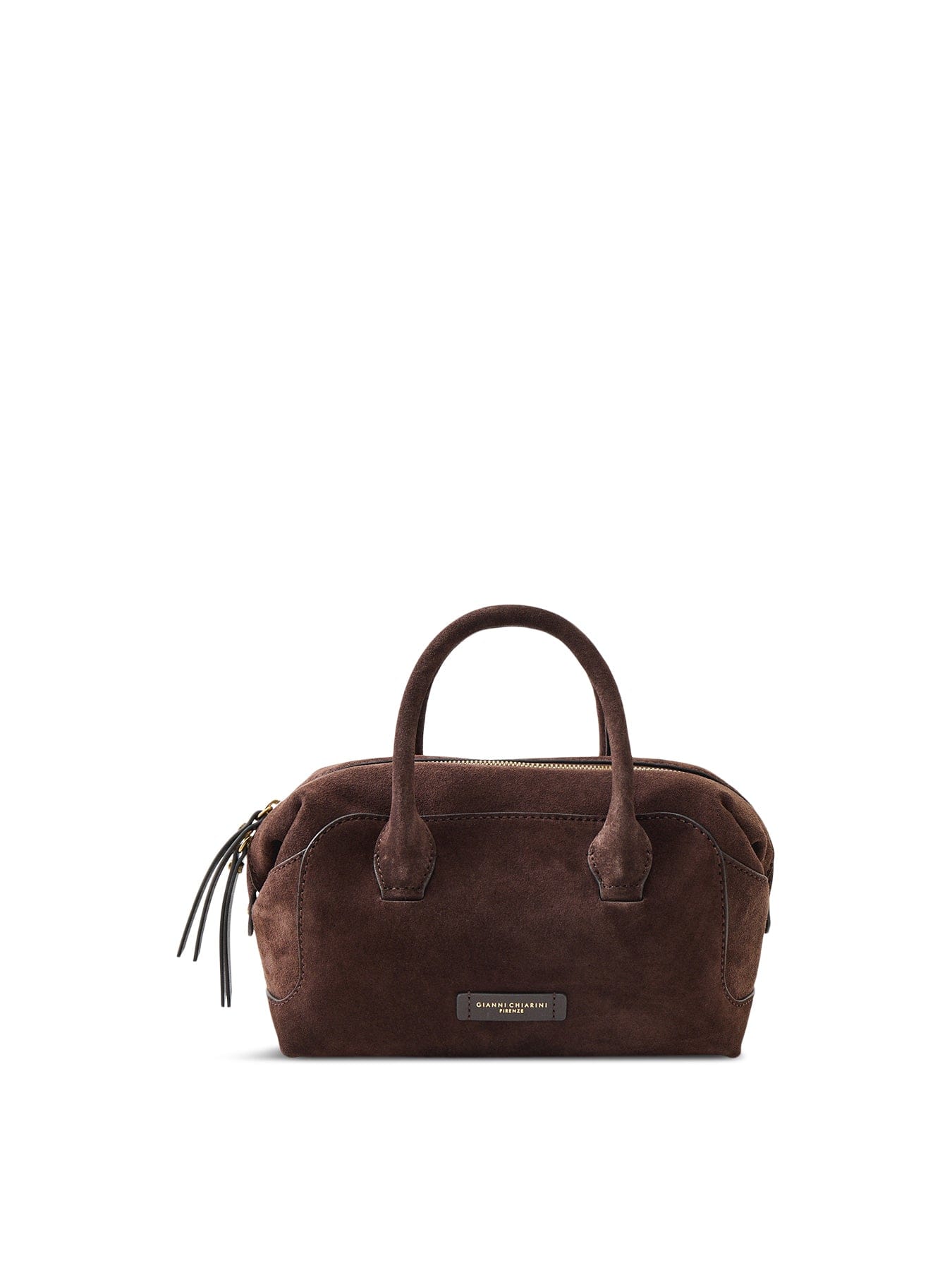 Gianni Chiarini Gemma Small Suede Bowling Bag Brown