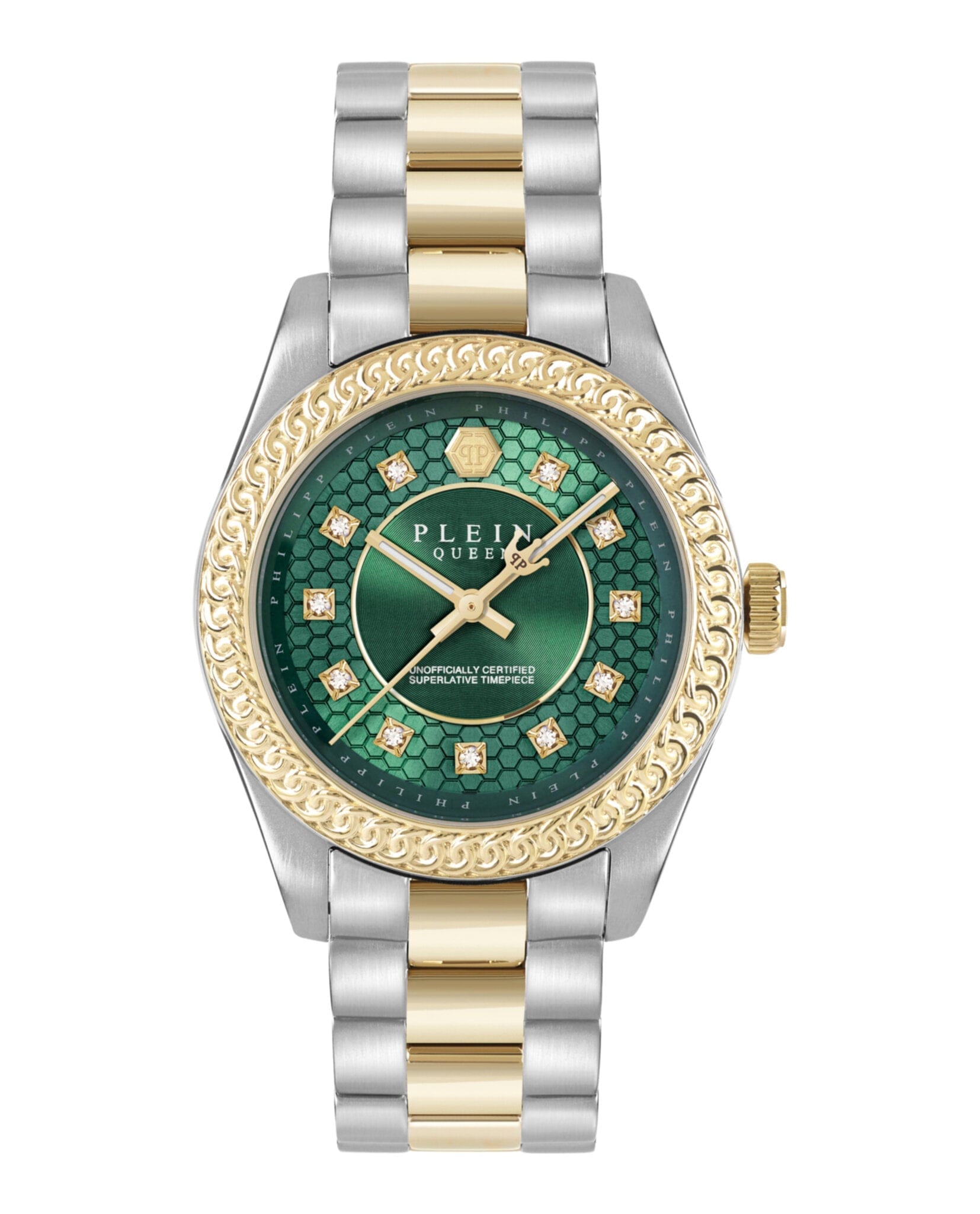 Philipp Plein Womens Two Tone 36 mm Bracelet Fashion Watch