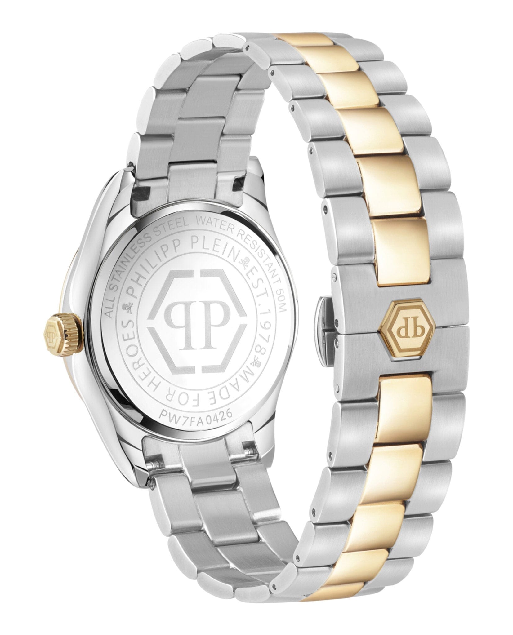 Philipp Plein Womens Two Tone 36 mm Bracelet Fashion Watch
