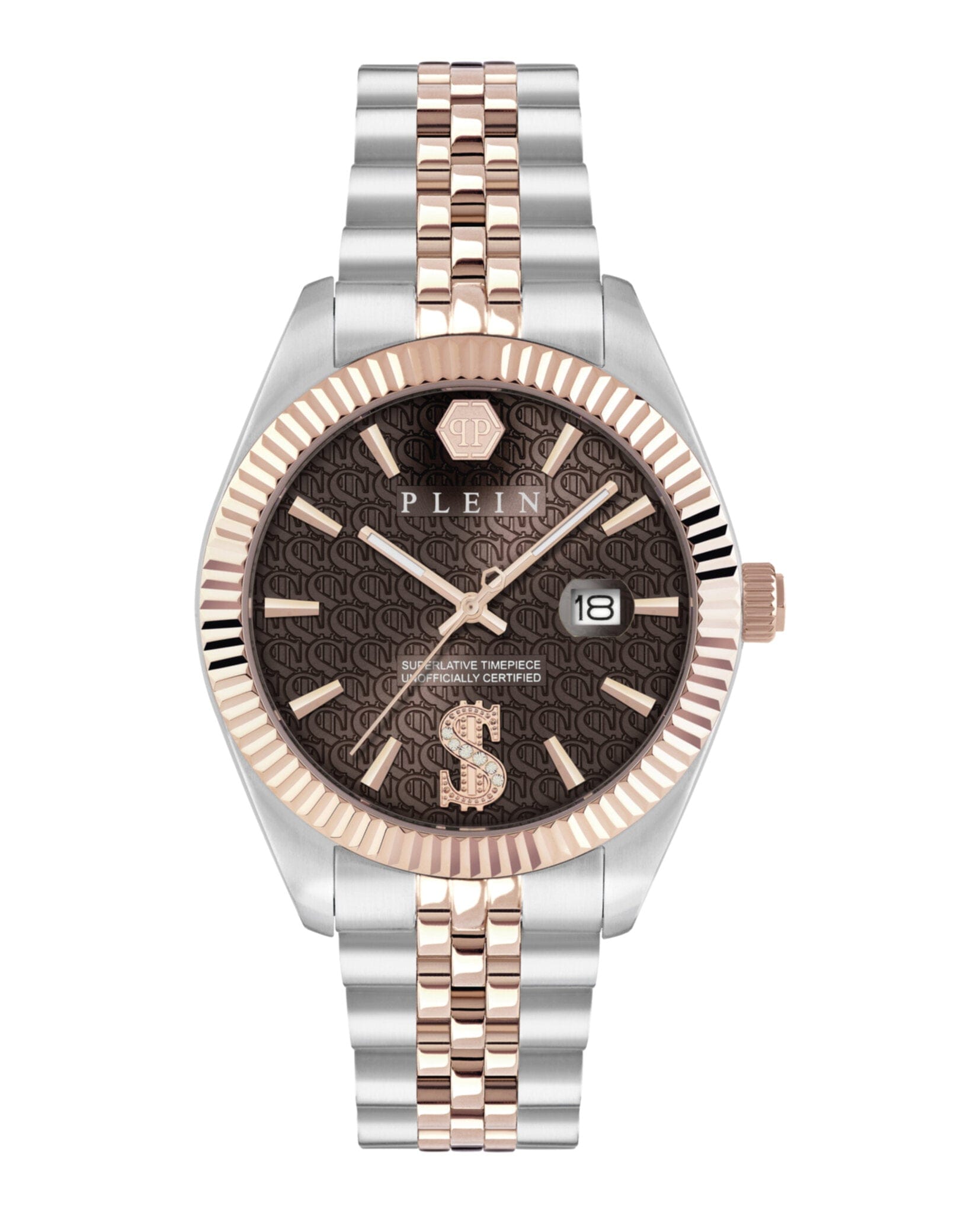 Philipp Plein Mens Two Tone 41 mm Bracelet Fashion Watch