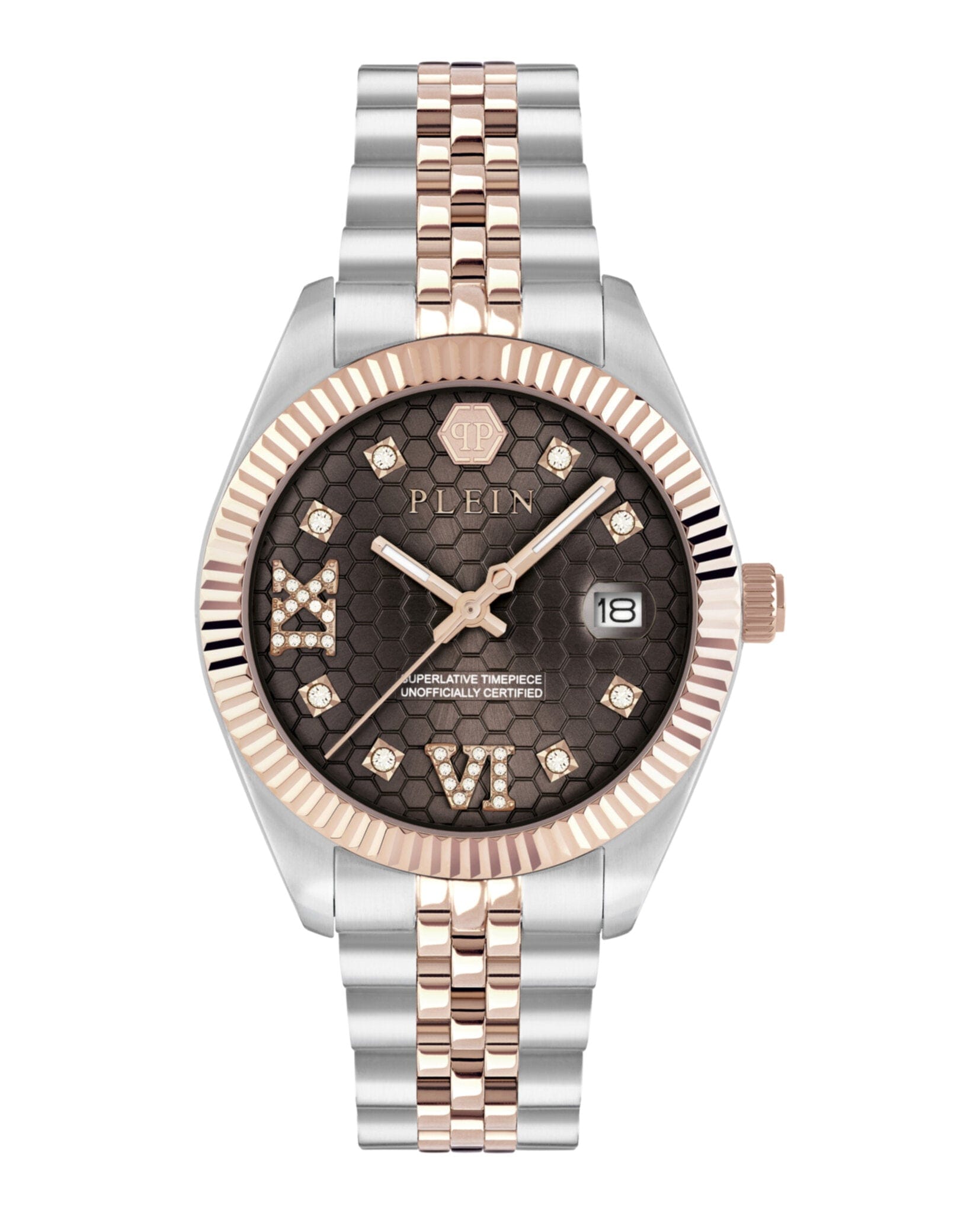 Philipp Plein Womens Two Tone 34 mm Bracelet Fashion Watch