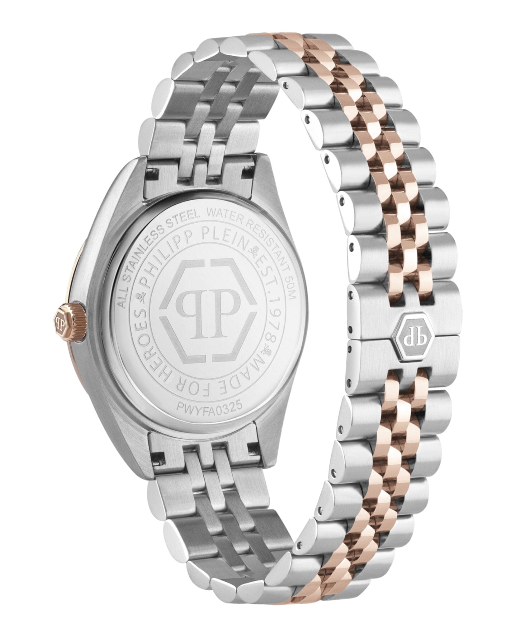 Philipp Plein Womens Two Tone 34 mm Bracelet Fashion Watch