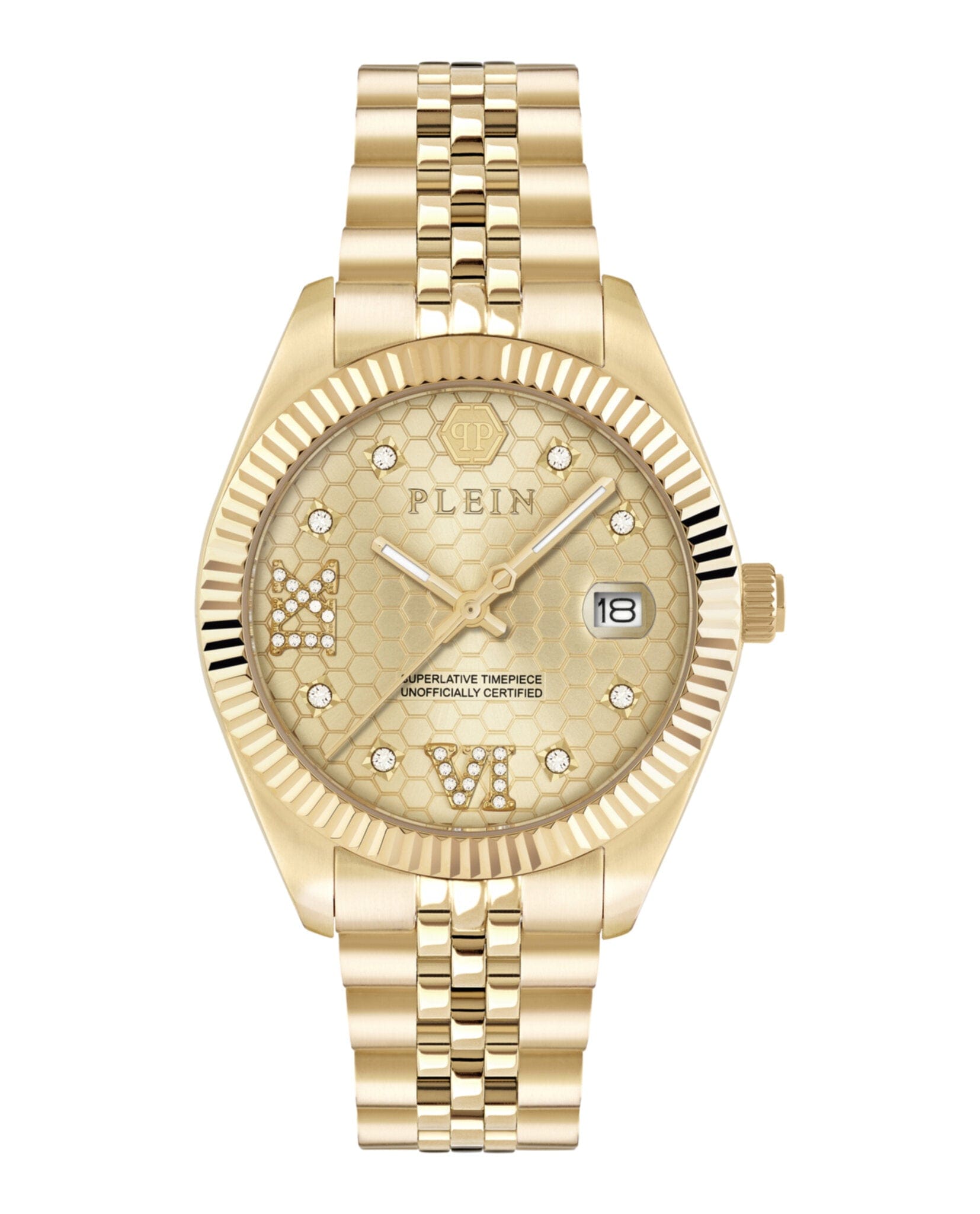 Philipp Plein Womens Gold 34 mm Bracelet Fashion Watch