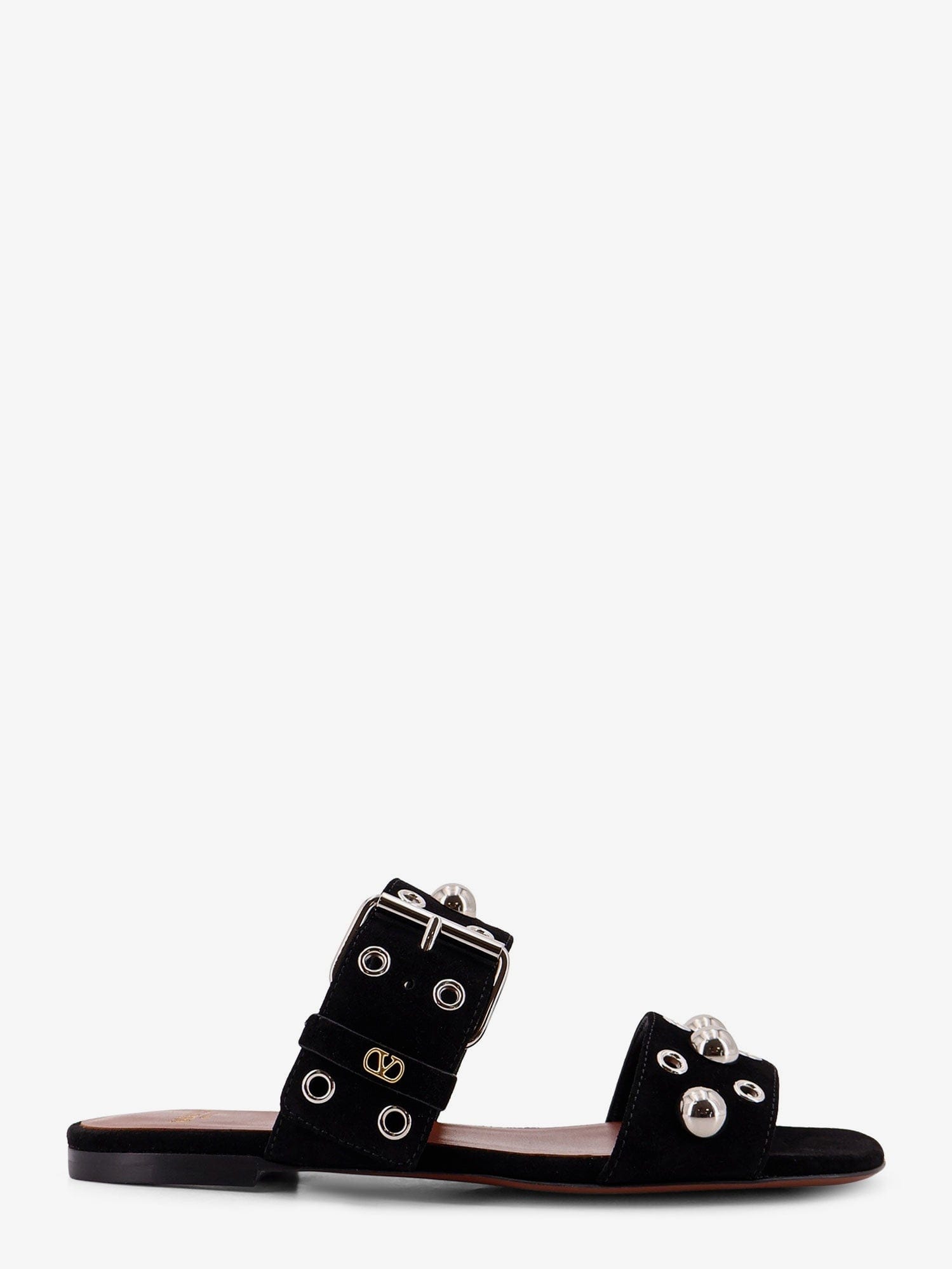Valentino Garavani Suede sandals with side metal VLogo