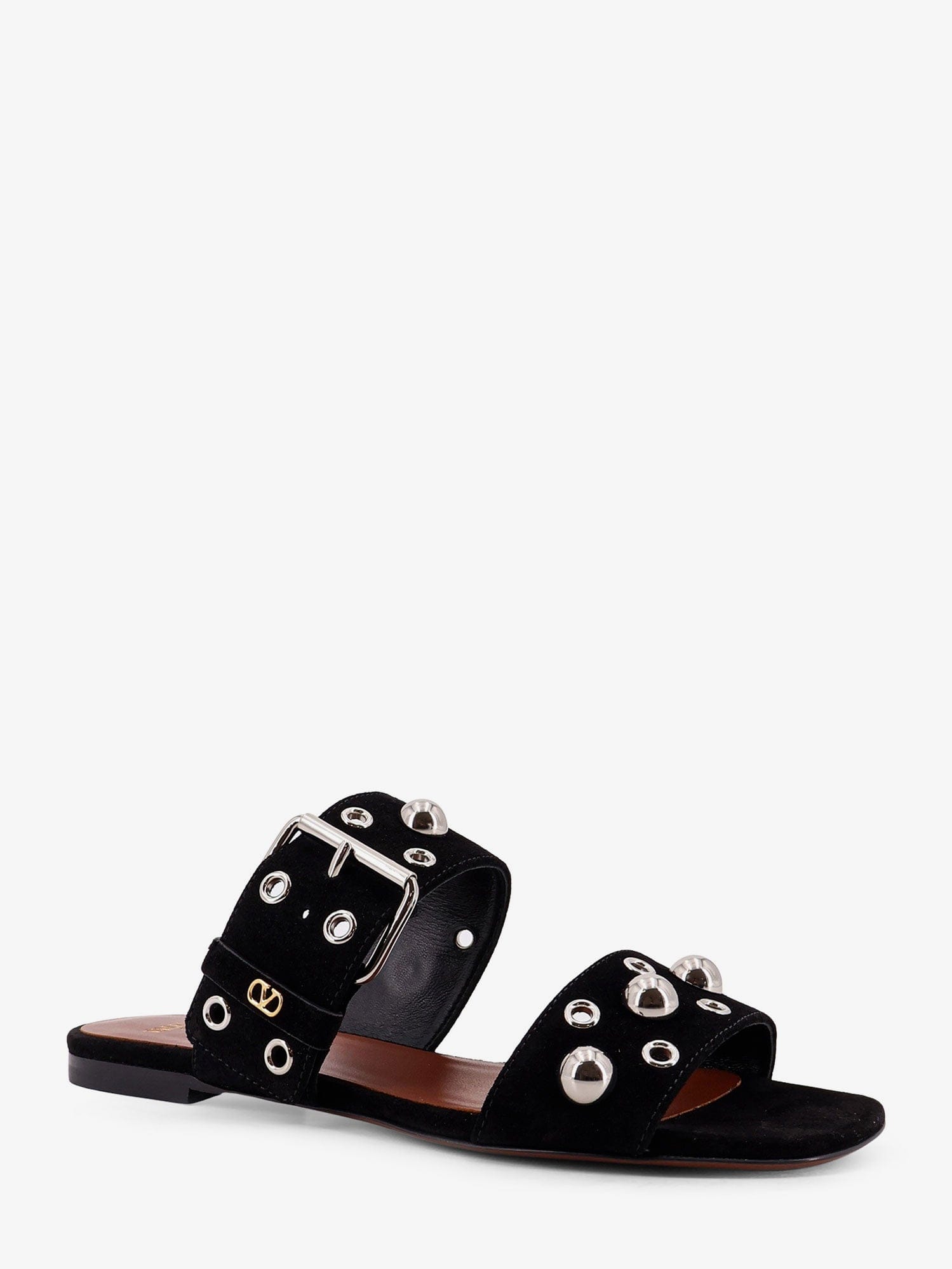 Valentino Garavani Suede sandals with side metal VLogo