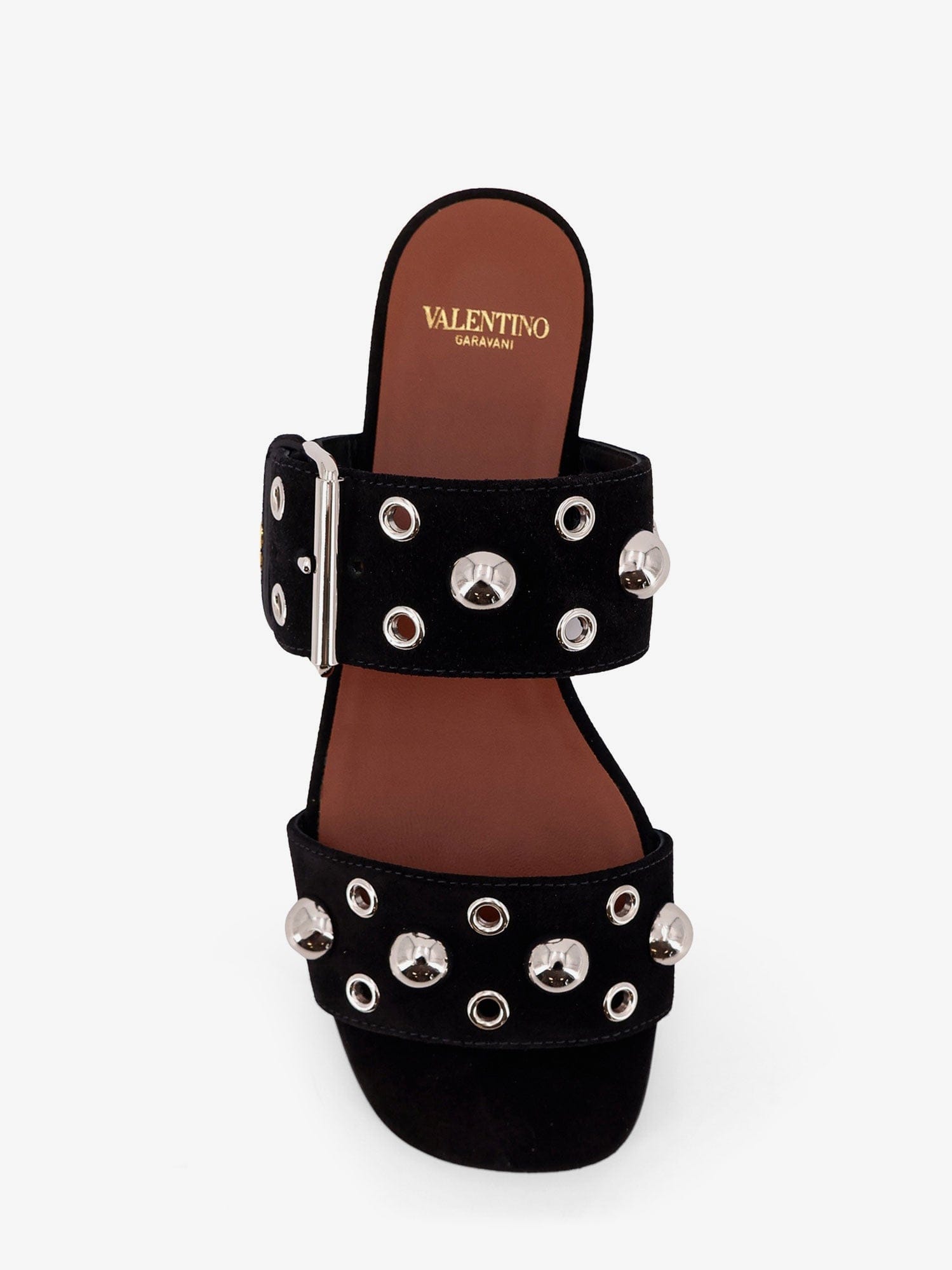 Valentino Garavani Suede sandals with side metal VLogo