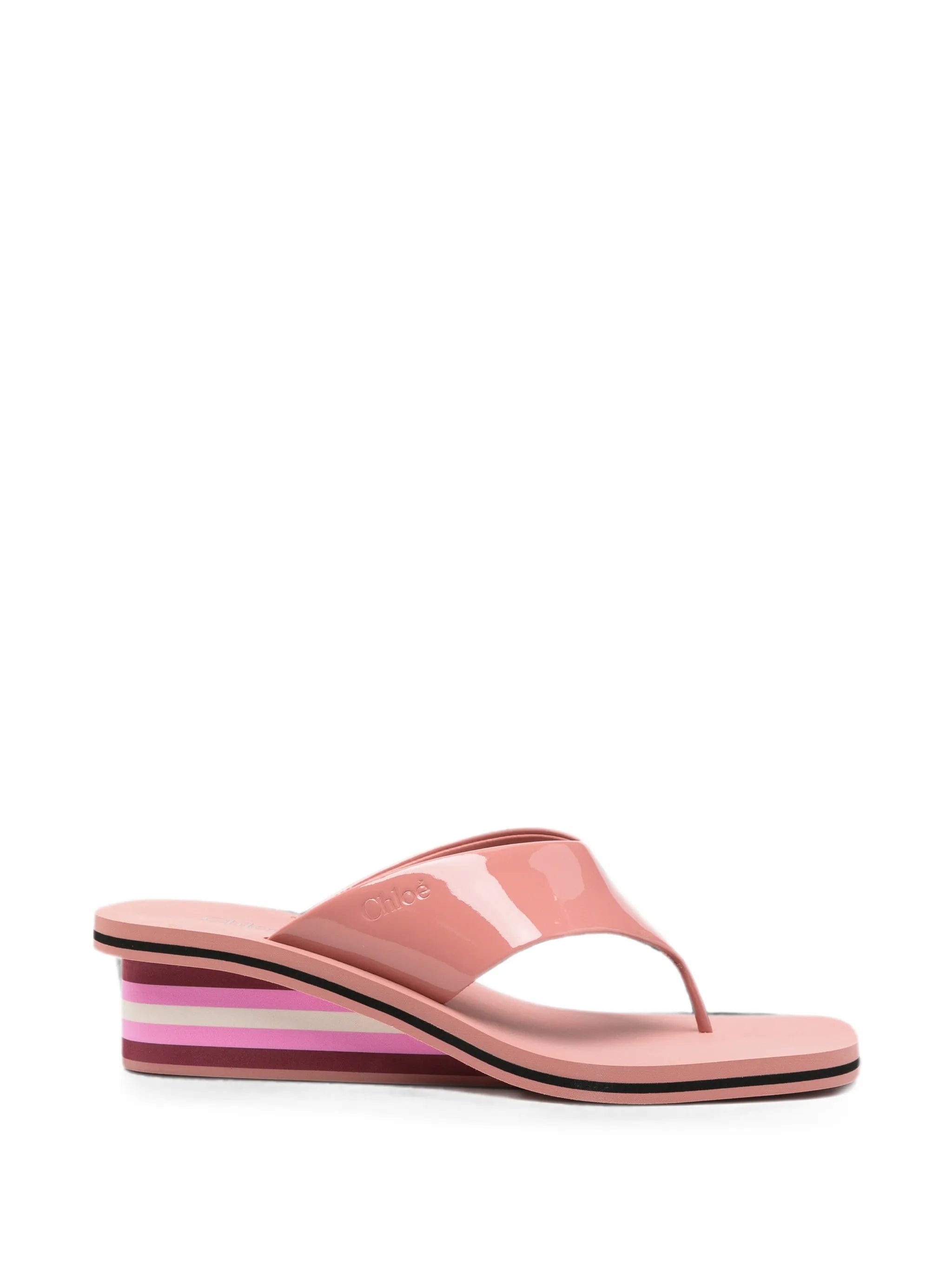 Chloé Swimming Cool striped wedge sandals