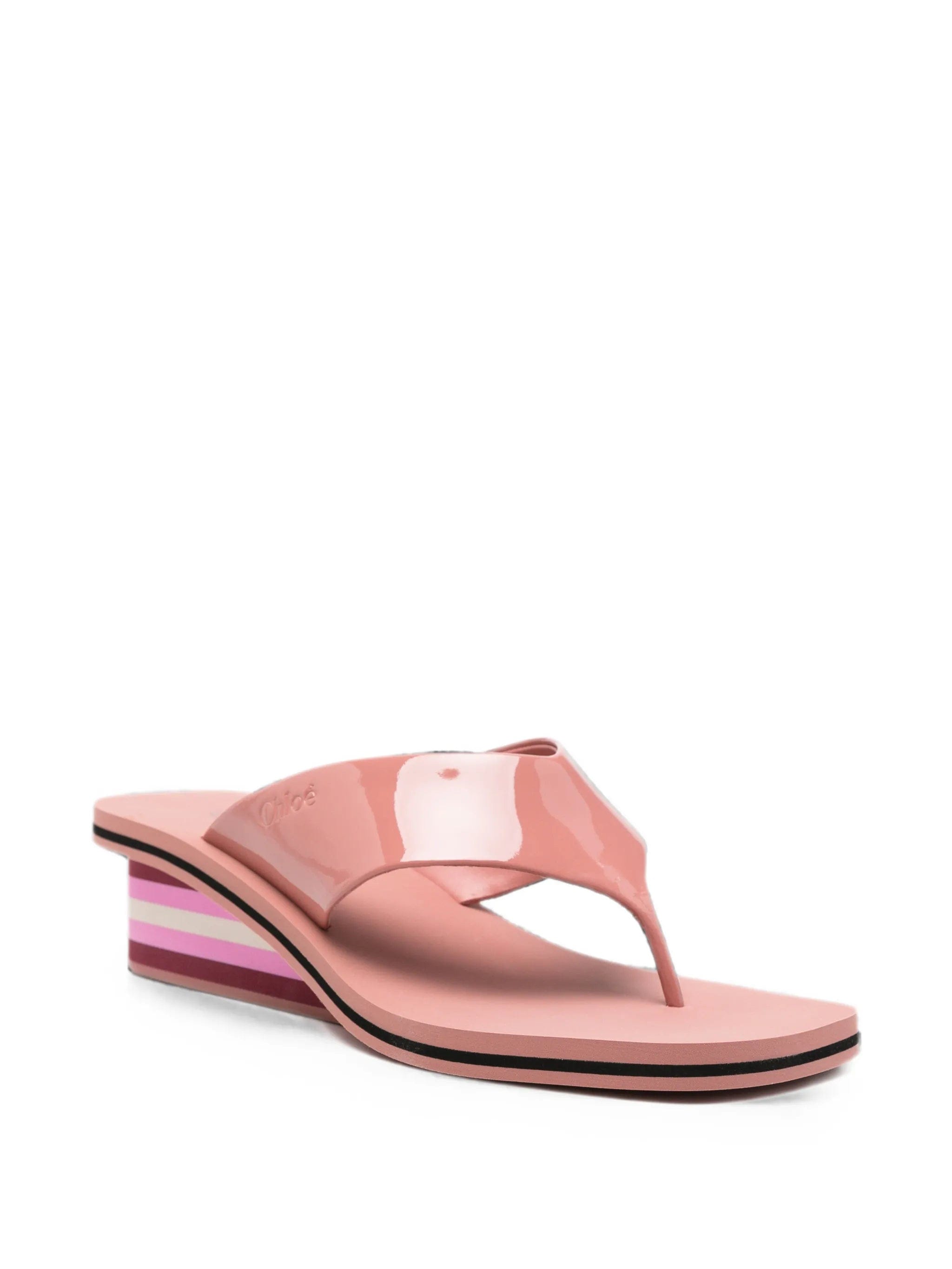 Chloé Swimming Cool striped wedge sandals