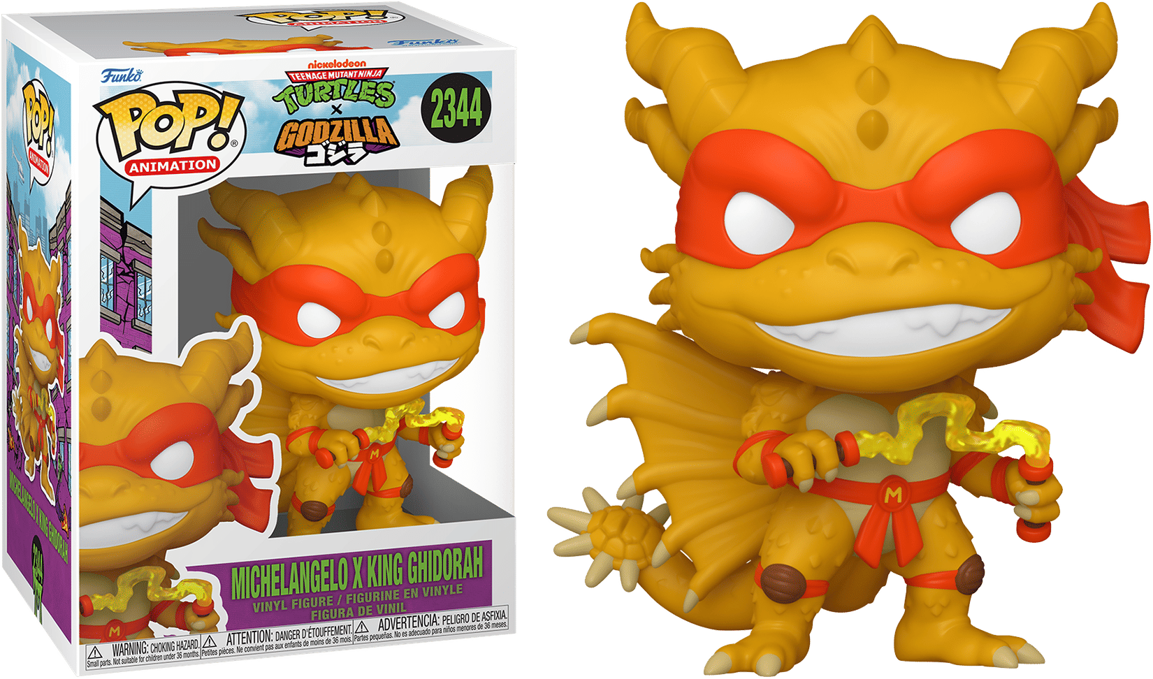 Funko Teenage Mutant Ninja Turtles x Godzilla – Michelangelo x King Ghidorah Pop! Vinyl