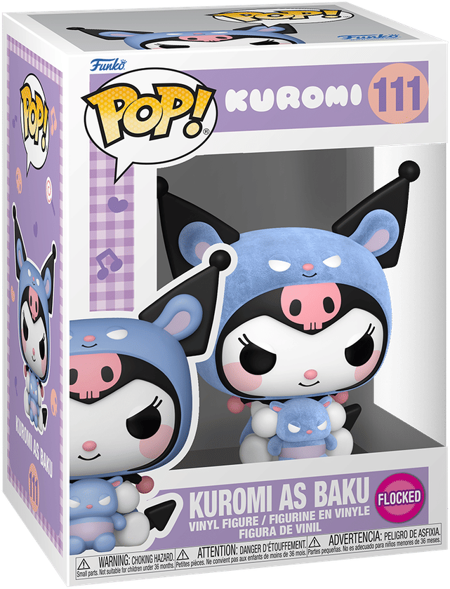 Funko Hello Kitty - Kuromi as Baku Flocked Pop! Vinyl
