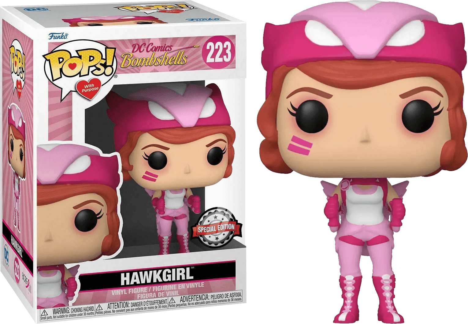 Funko DC Bombshells - Hawkgirl Breast Cancer Awareness Pop! Vinyl