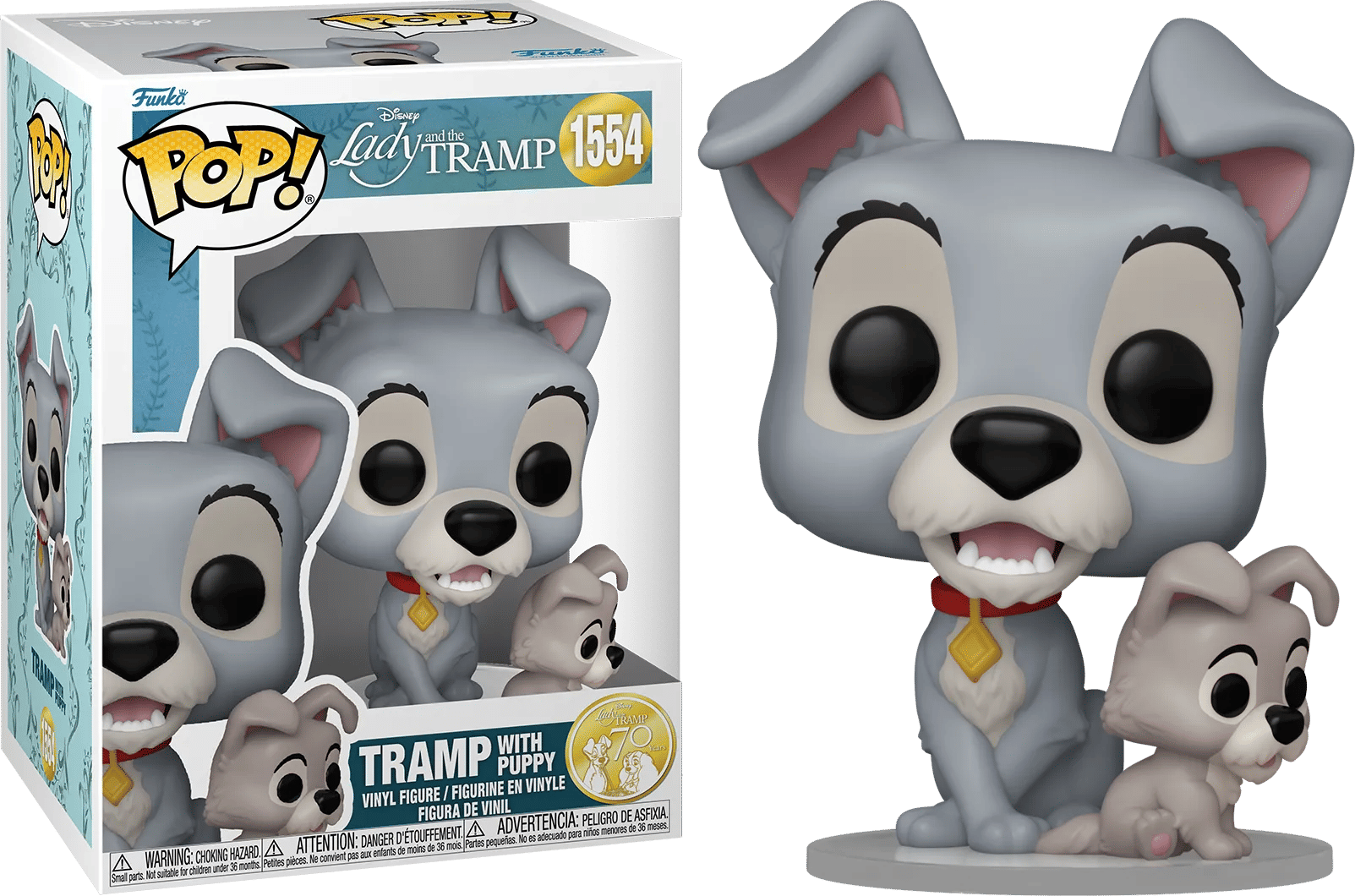 Funko Lady & The Tramp: 70th Anniversary - Tramp with Puppy Pop! Vinyl