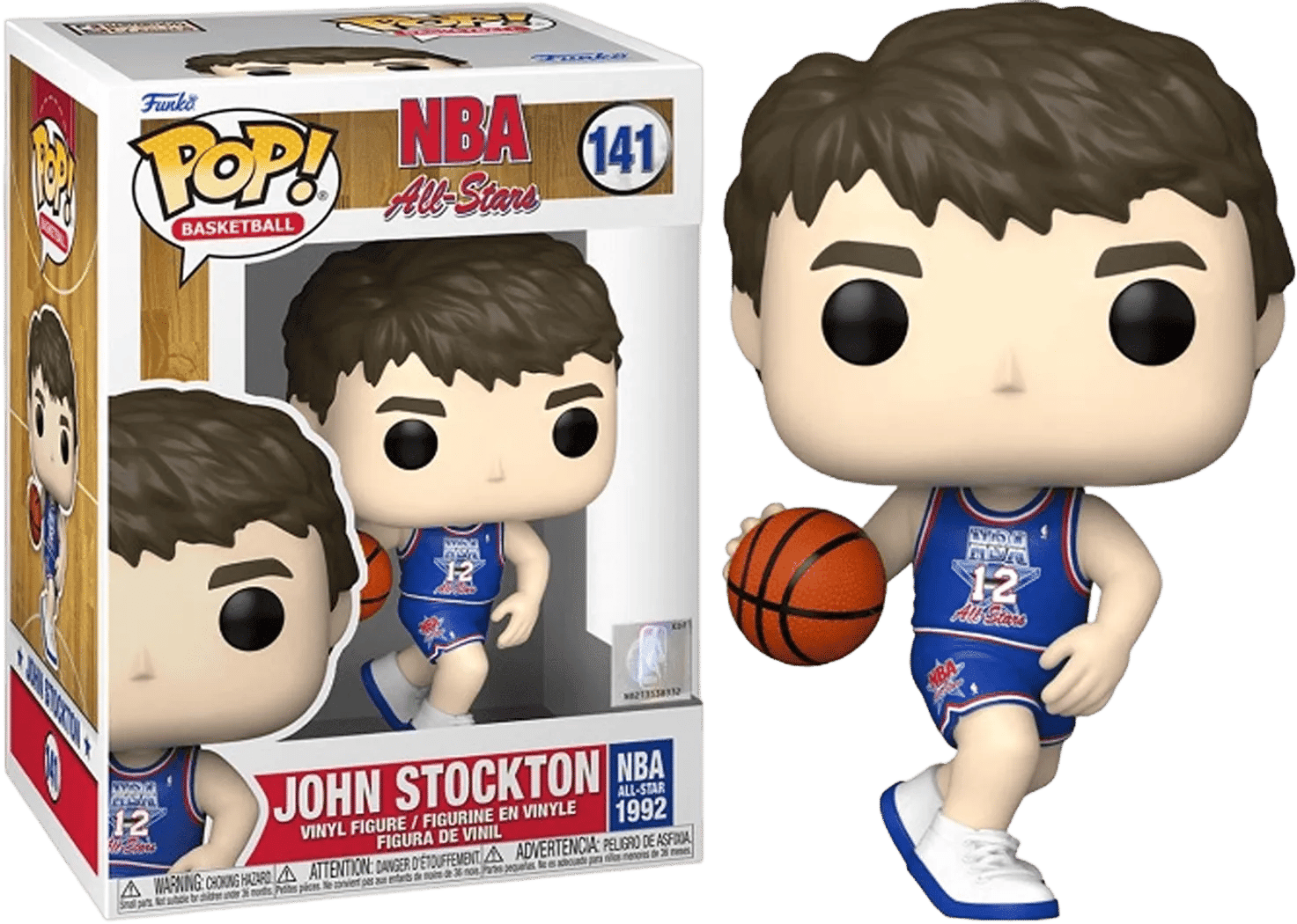 Funko NBA: Legends - John Stockton White All Star Uniform 92 Pop! Vinyl