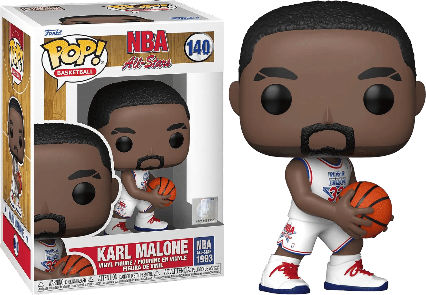 Funko NBA: Legends - Karl Malone White All Star Uniform 92 Pop! Vinyl