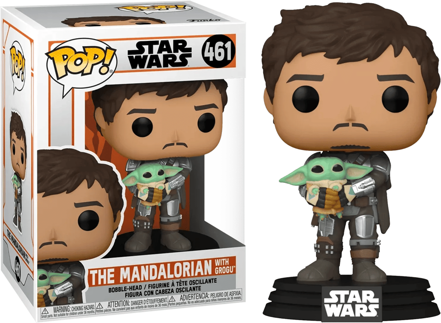 Funko Star Wars: The Mandalorian - Mandalorian with Grogu (The Child) Pop! Vinyl