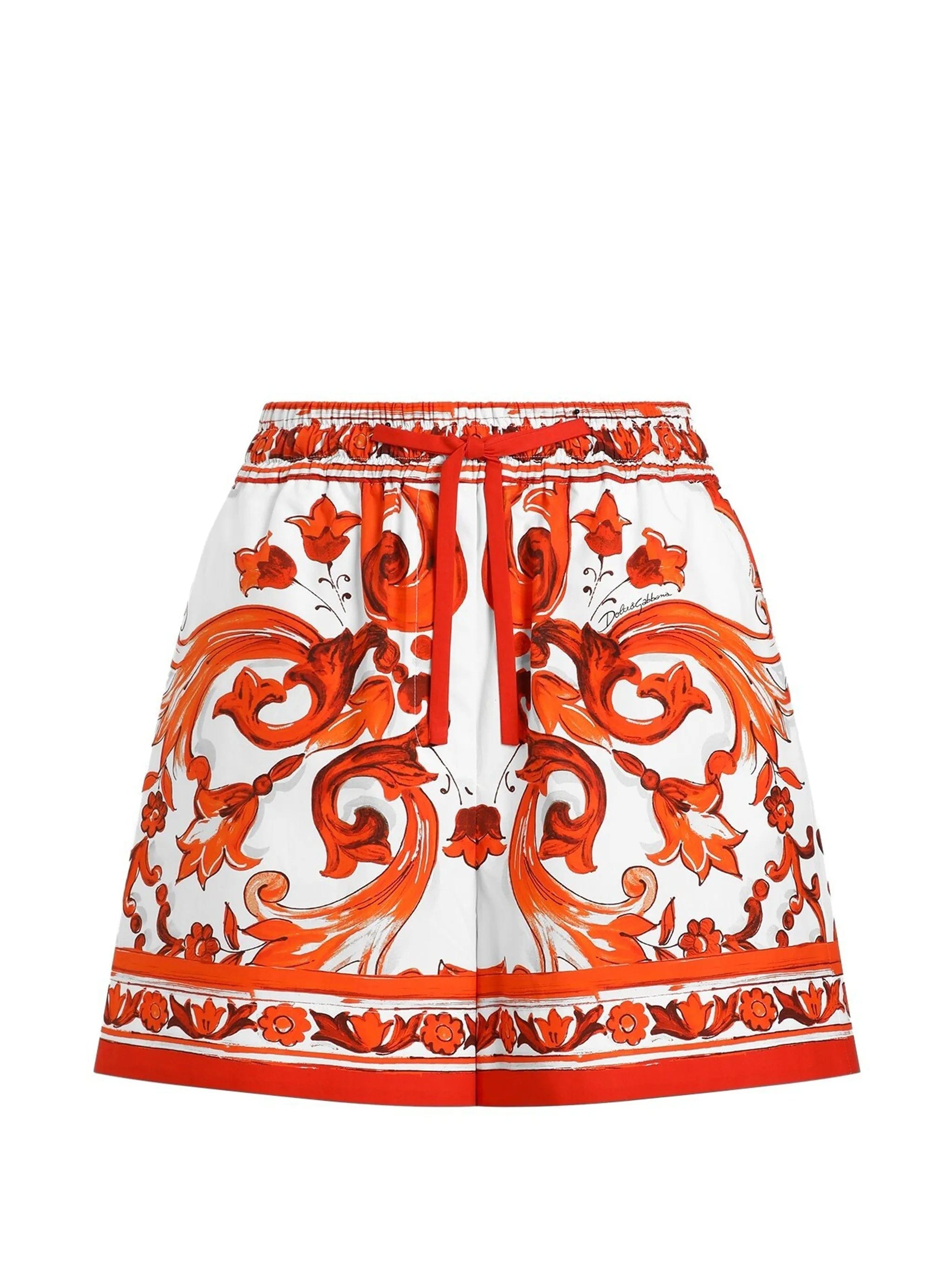Dolce & Gabbana Majolica - print bermuda poplin shorts