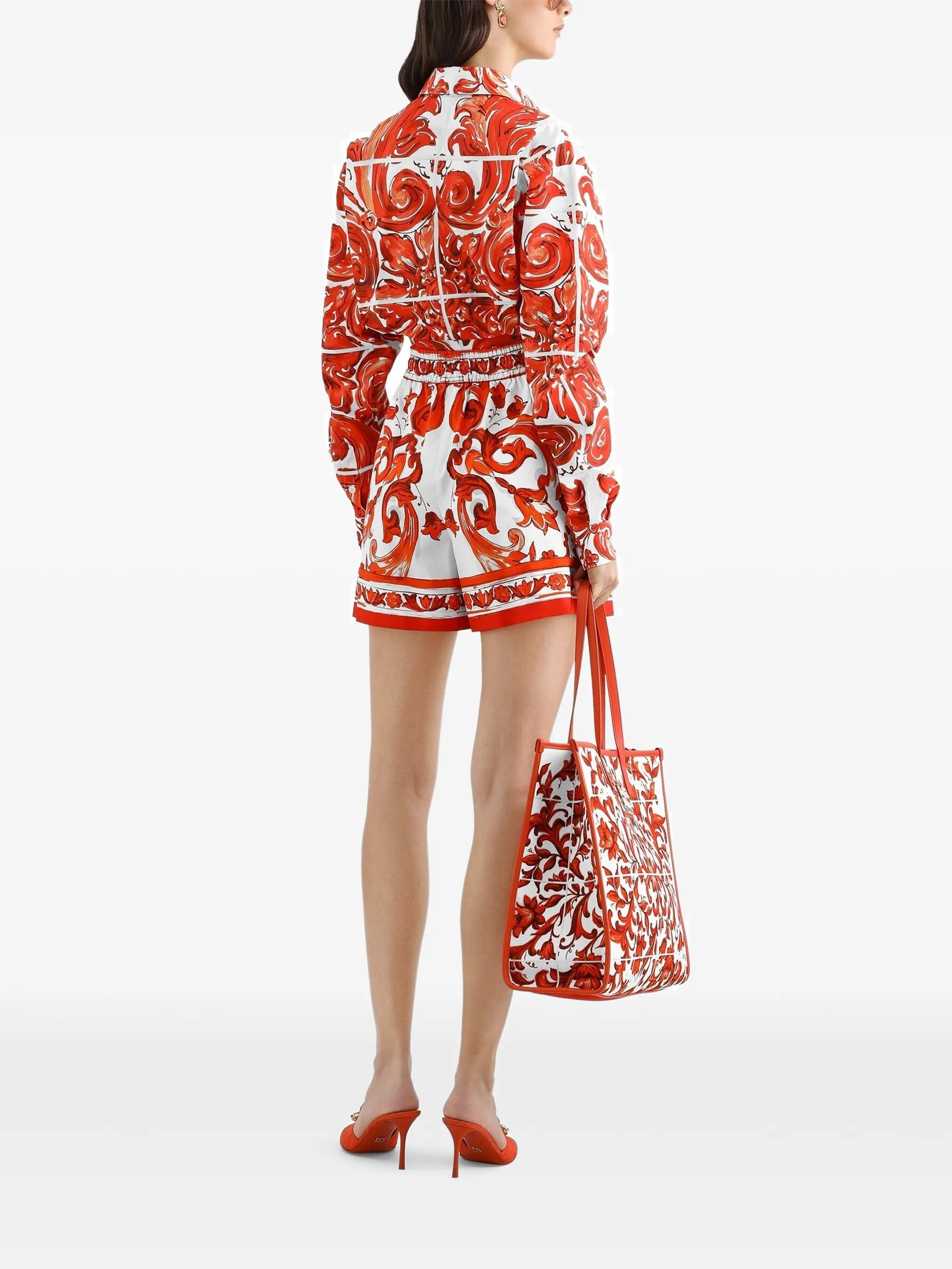 Dolce & Gabbana Majolica - print bermuda poplin shorts