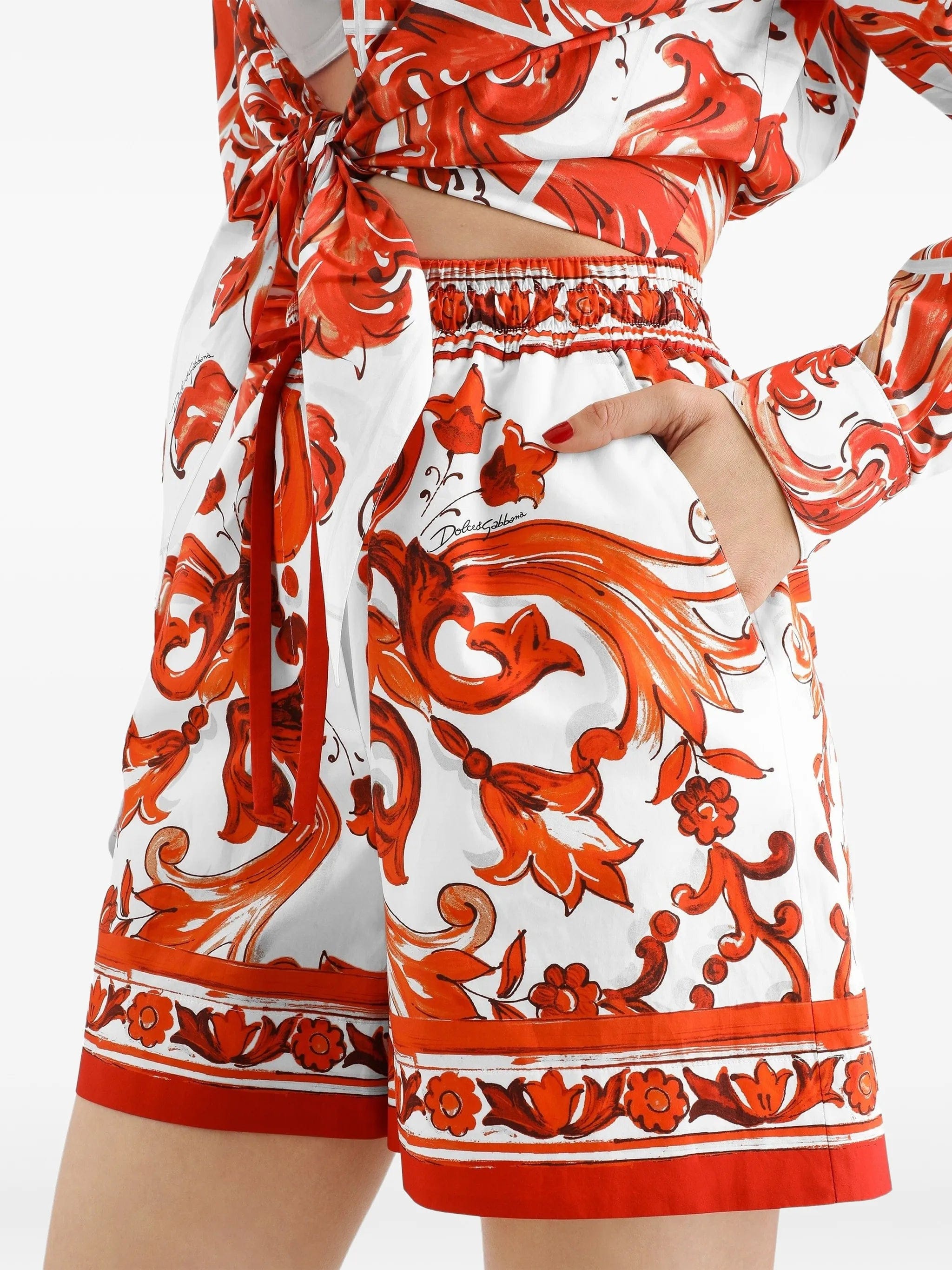 Dolce & Gabbana Majolica - print bermuda poplin shorts
