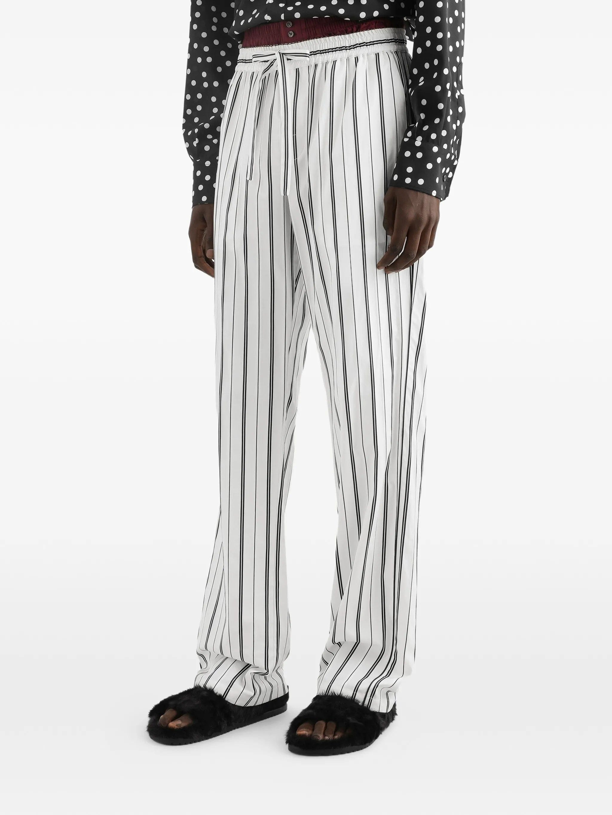 Dolce & Gabbana Striped Fabric Trousers