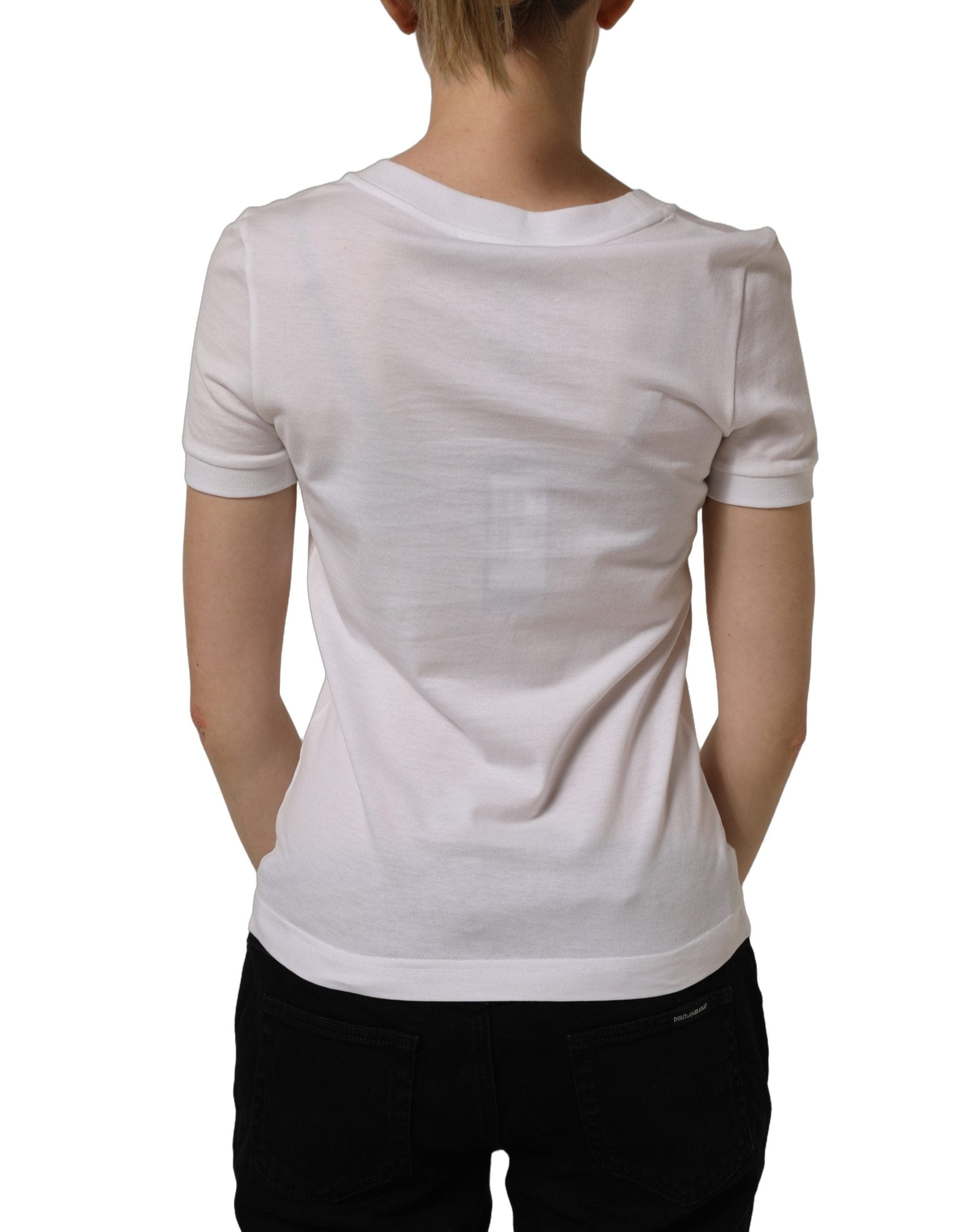 Dolce & Gabbana Crystal Embellished Cross Top Women's T - shirt
