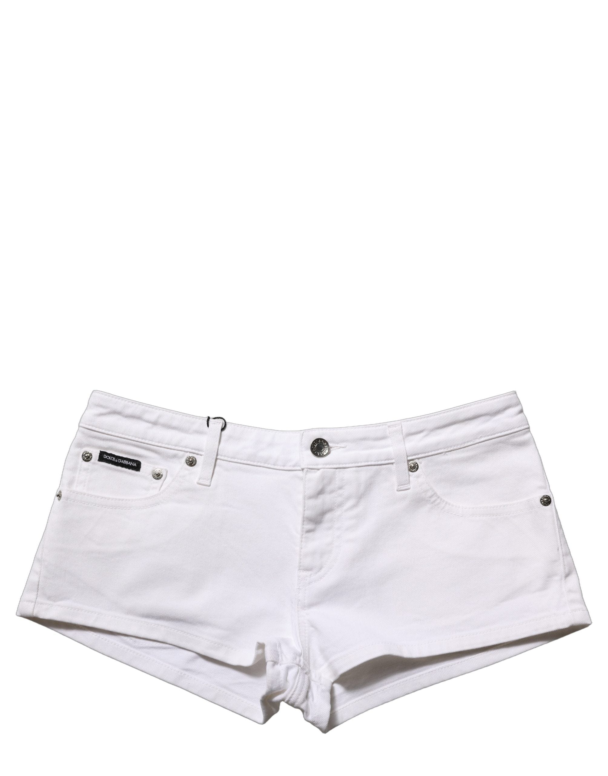 Dolce & Gabbana Cotton Low Rise blue Hot Pants Women's Shorts