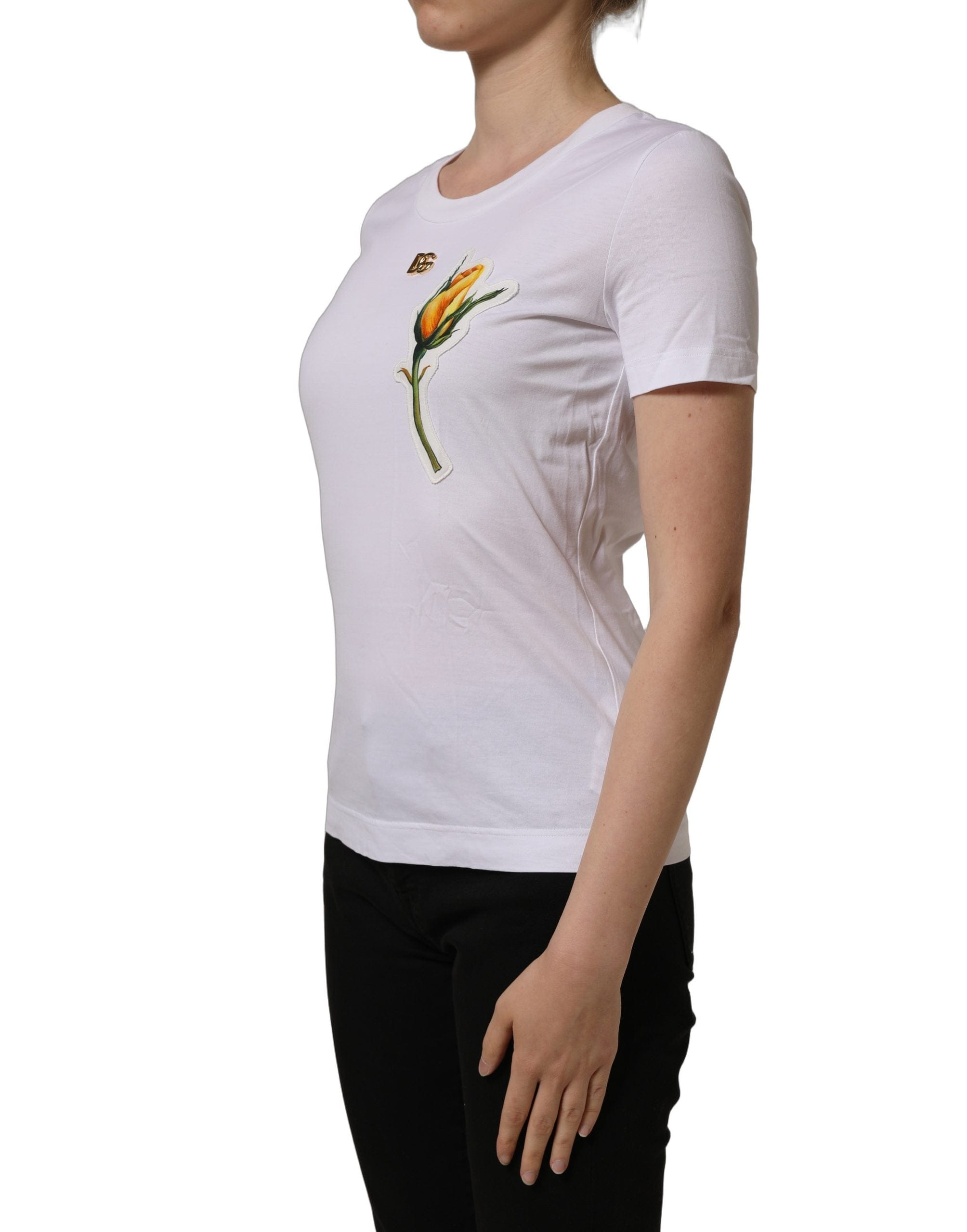 Dolce & Gabbana Cotton Patch Crew Neck Women's T - shirt