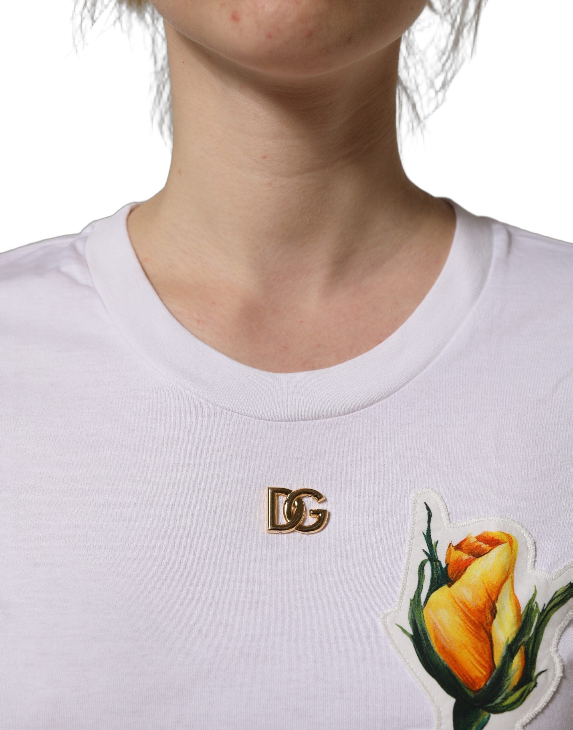 Dolce & Gabbana Cotton Patch Crew Neck Women's T - shirt
