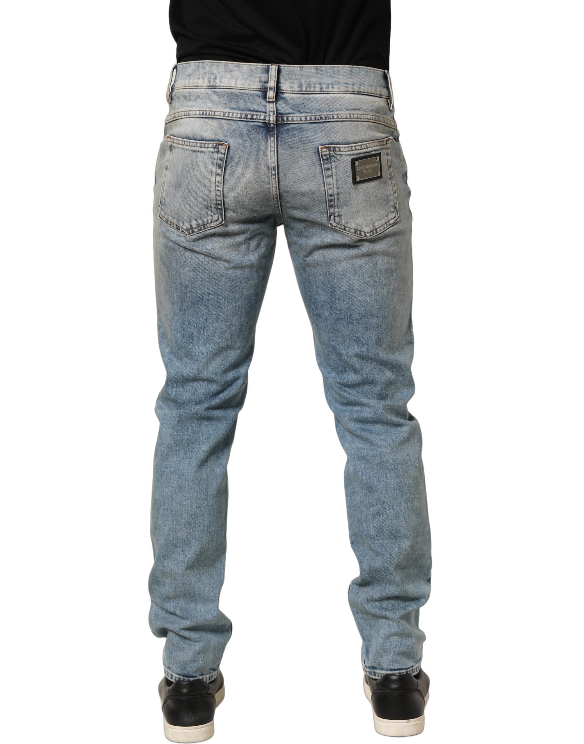 Dolce & Gabbana Washed Mid Waist Straight Men Men's Jeans