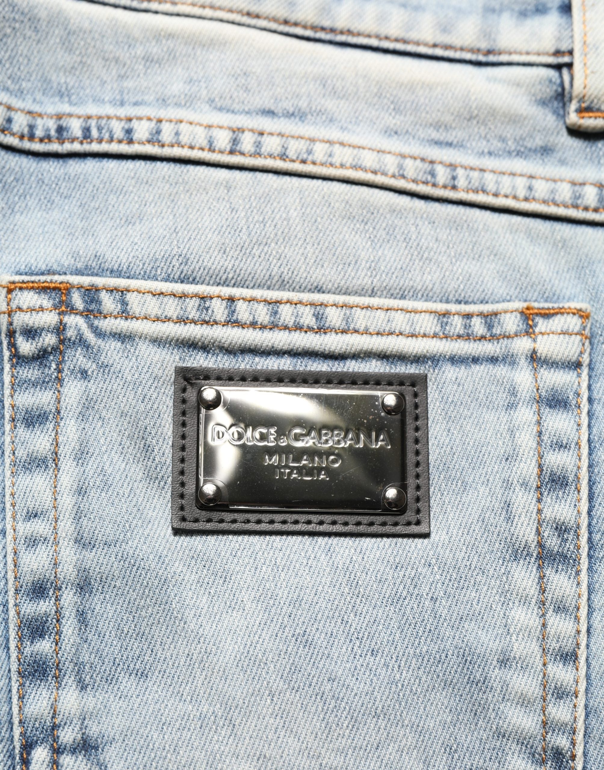 Dolce & Gabbana Washed Mid Waist Straight Men Men's Jeans