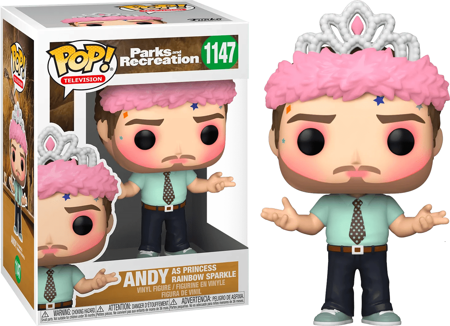 Funko Parks and Recreation - Andy Princess Rainbow Sparkle Pop! Vinyl