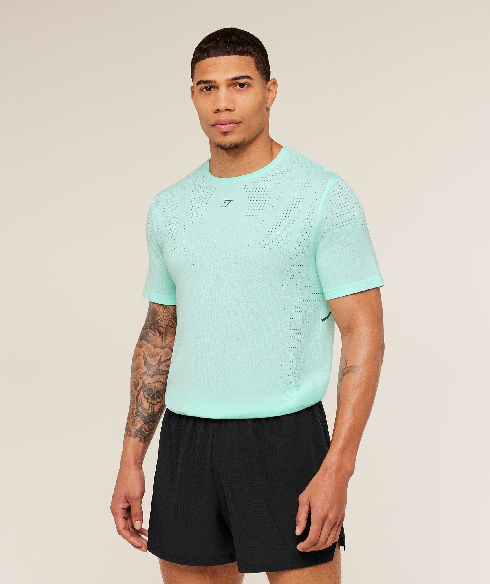 Gymshark Seamless Running T - Shirt Pop Turquoise