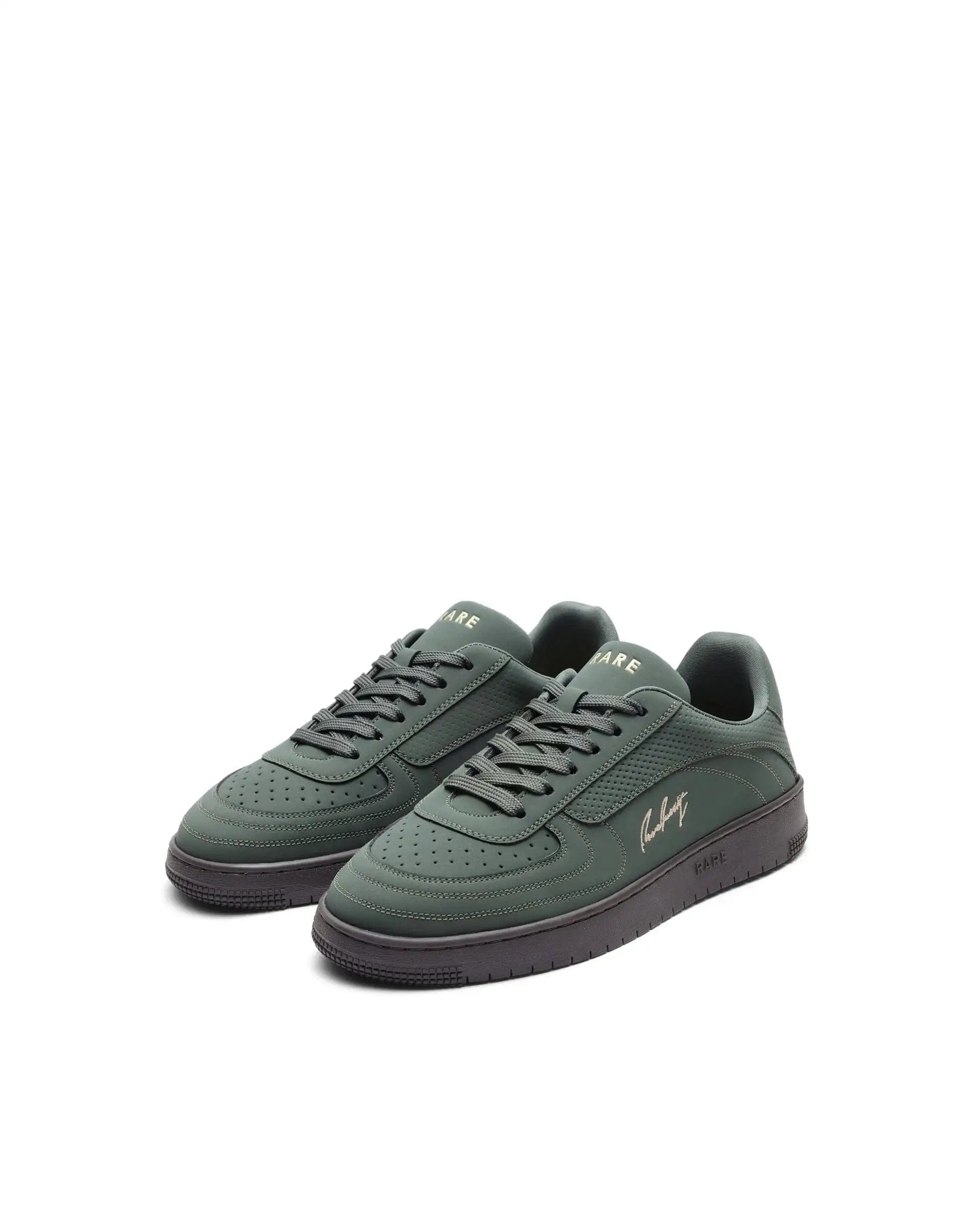 RAREZ Rare Rabbit Men's Agno Olive Micro Leather Sneaker