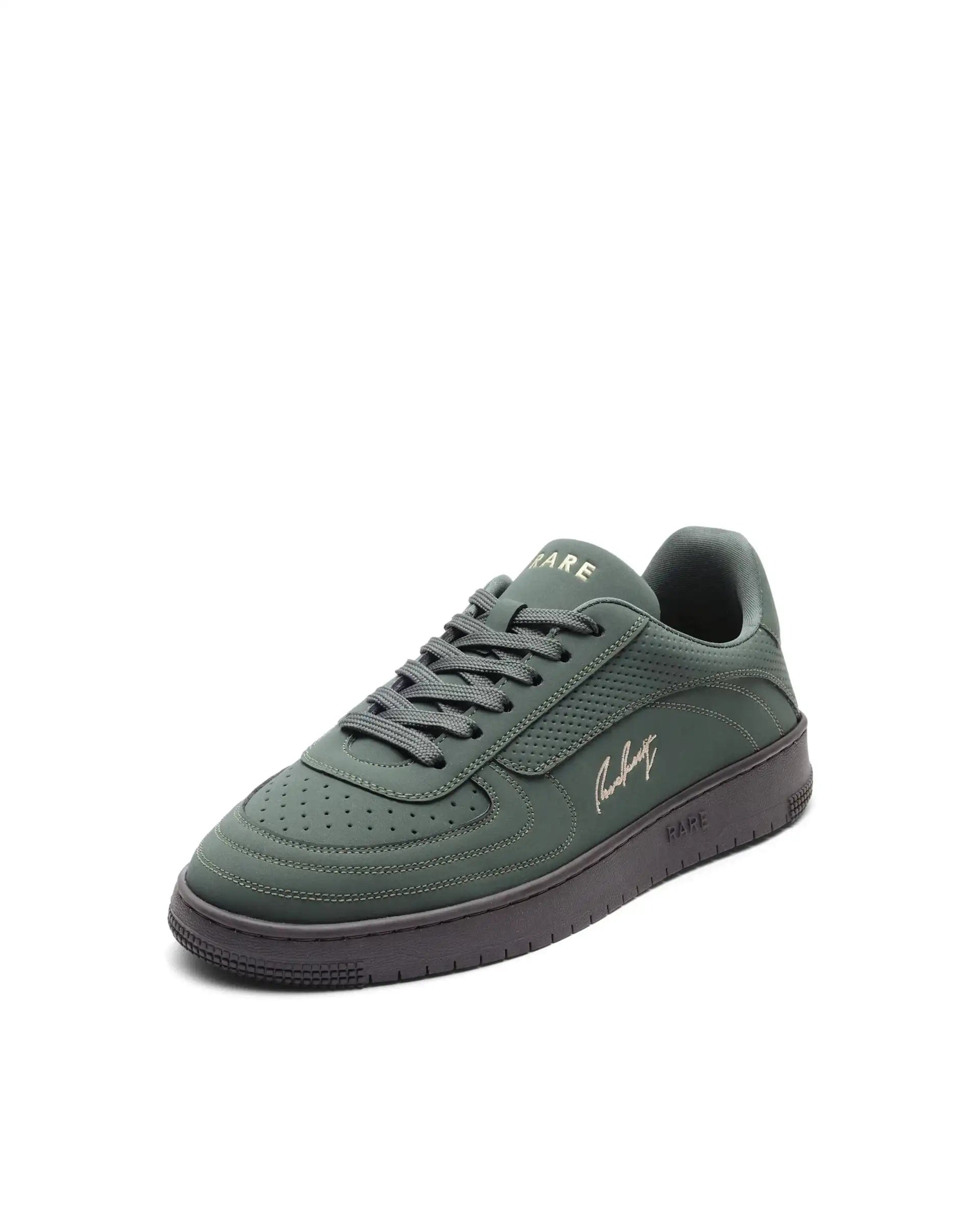 RAREZ Rare Rabbit Men's Agno Olive Micro Leather Sneaker