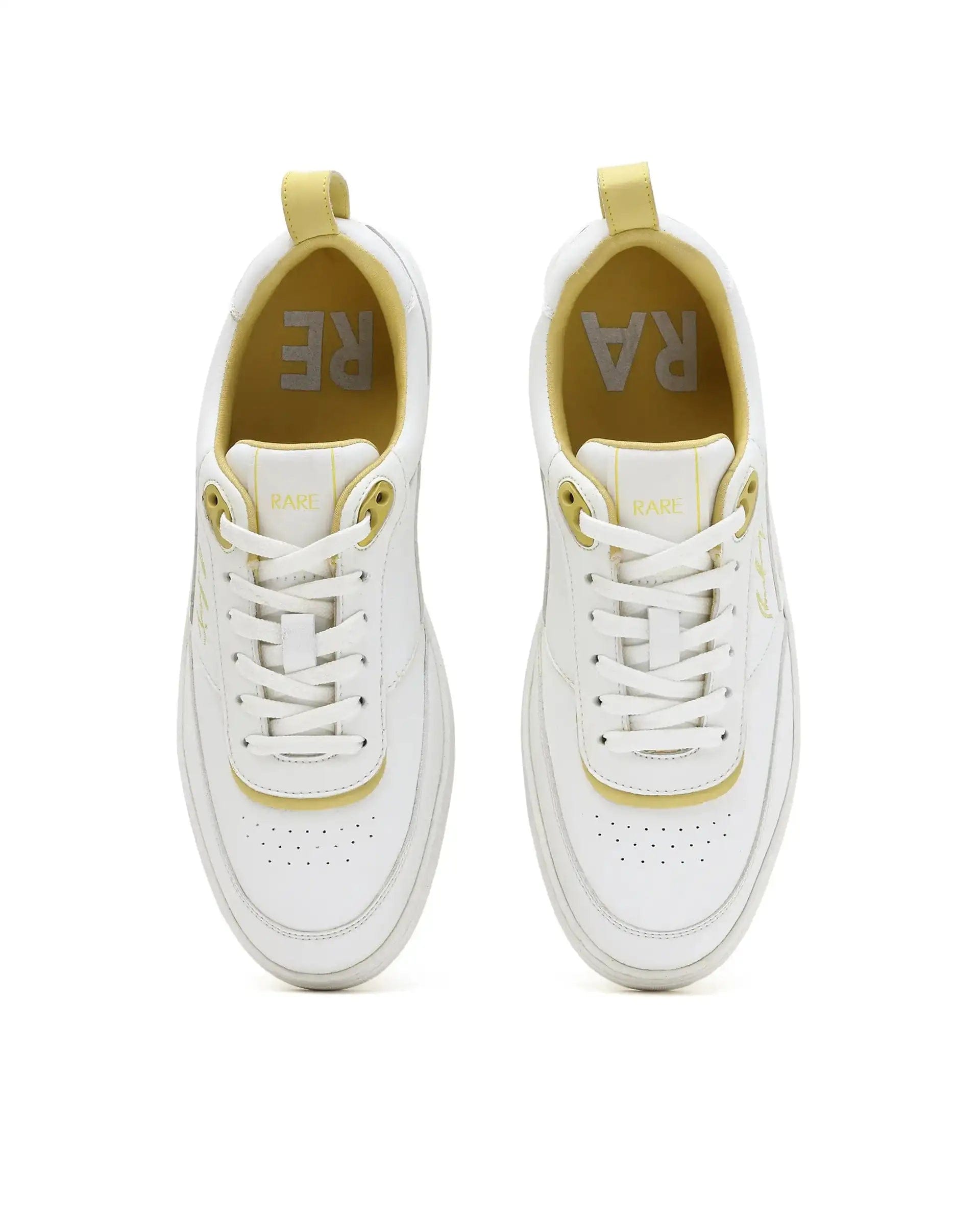 RAREZ Rare Rabbit Men's Garen Yellow Micro Fibercausal Sneaker