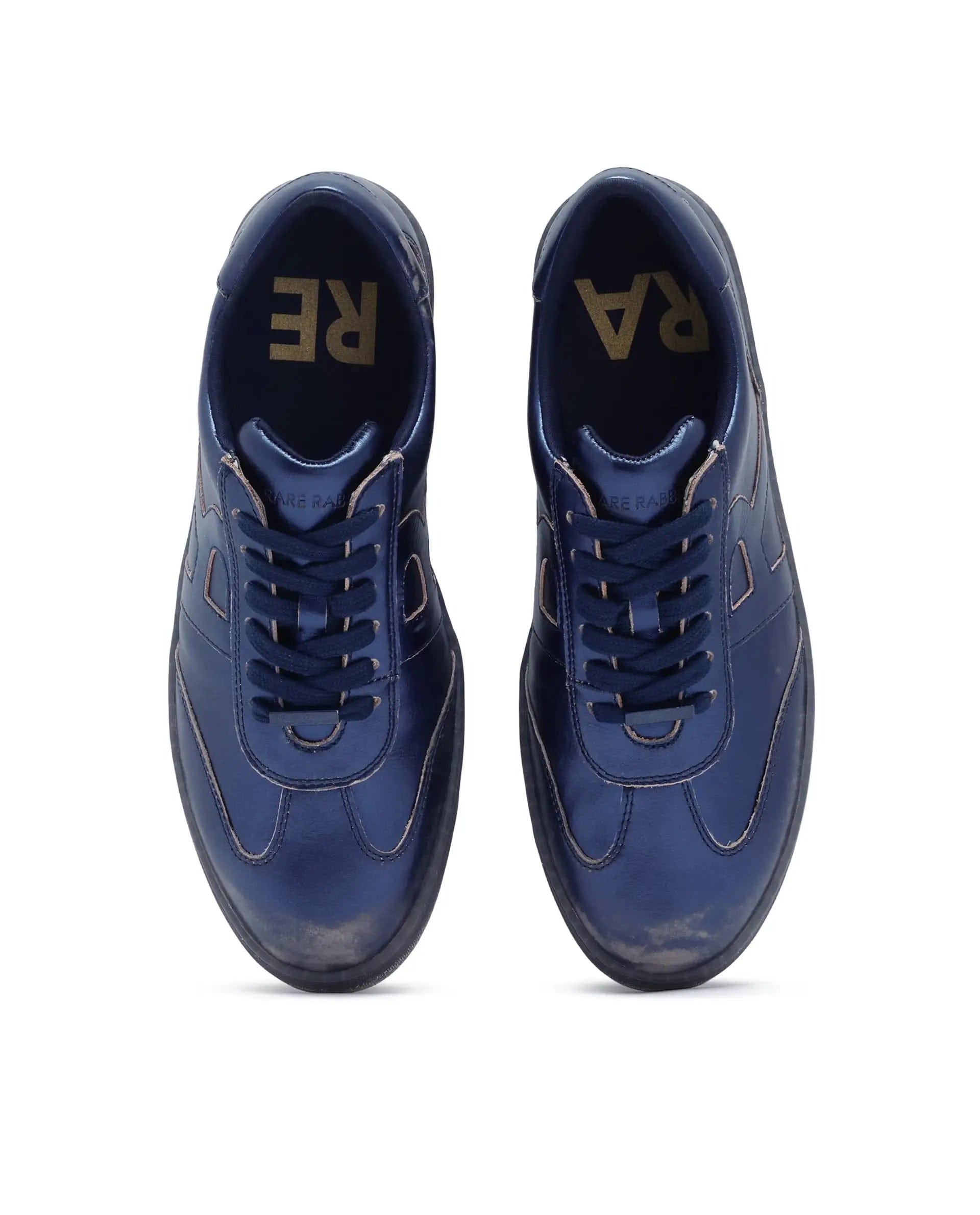 RAREZ Rare Rabbit Men Mercure Metallic Blue Lace - Up Closure Shoes