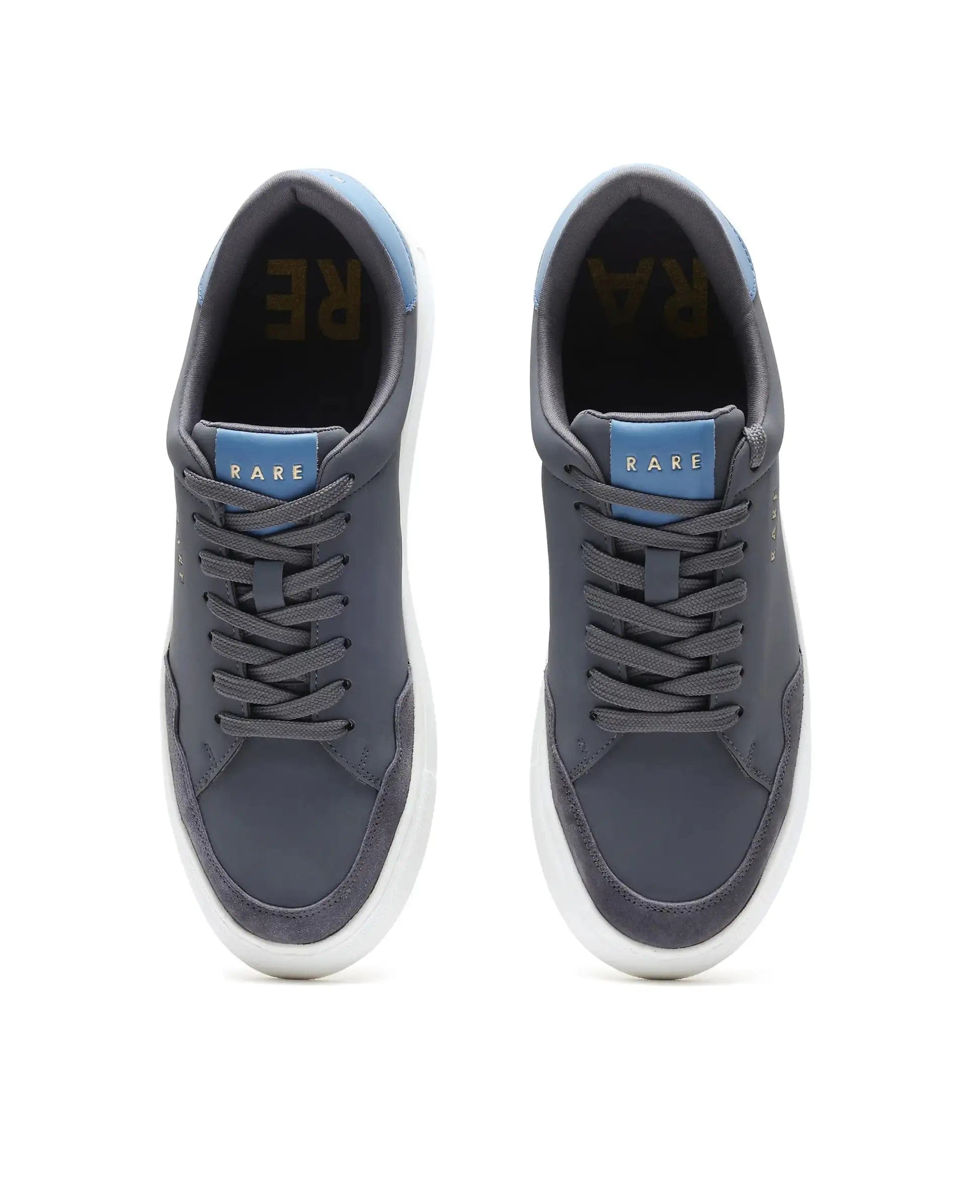 RAREZ Rare Rabbit Men's Mawi Grey Micro Fiber Causal Sneaker