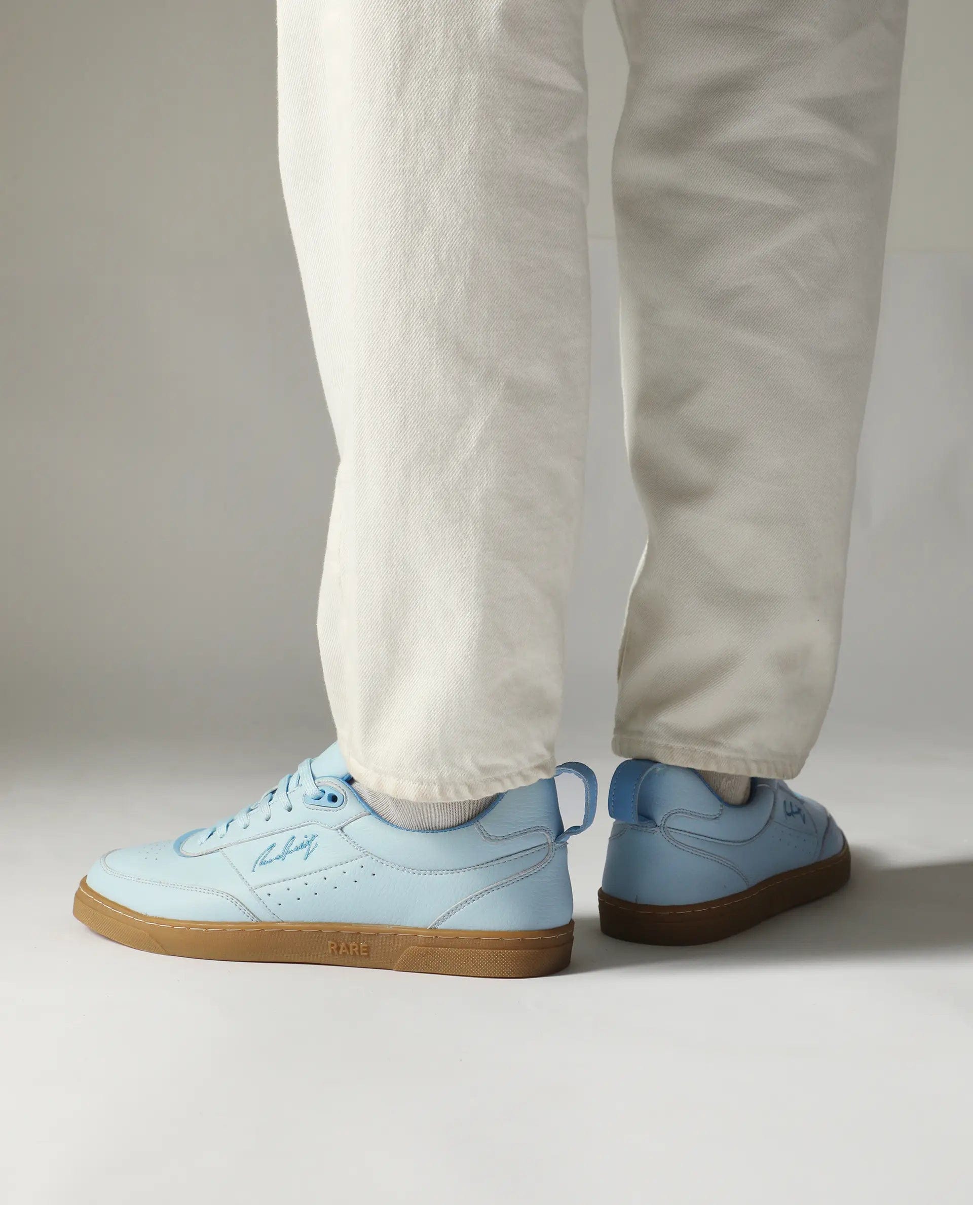 RAREZ Rare Rabbit Men's Garen Blue Micro Fiber Causal Sneaker